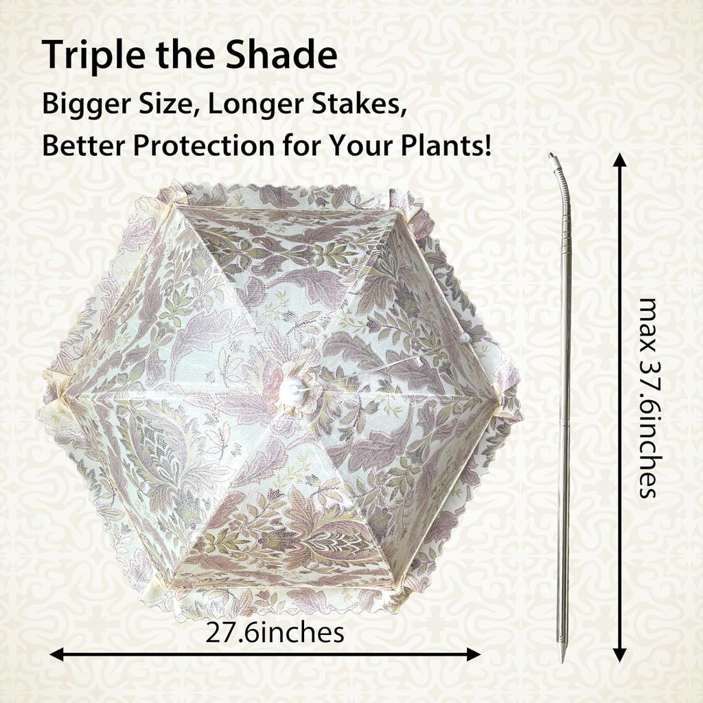TIMSO Adjustable 3 Pack Plant Shade Umbrella for Outdoor Garden - Sun Protection Cloth & Umbrella for Plants, Potted Plants, and Garden Beds