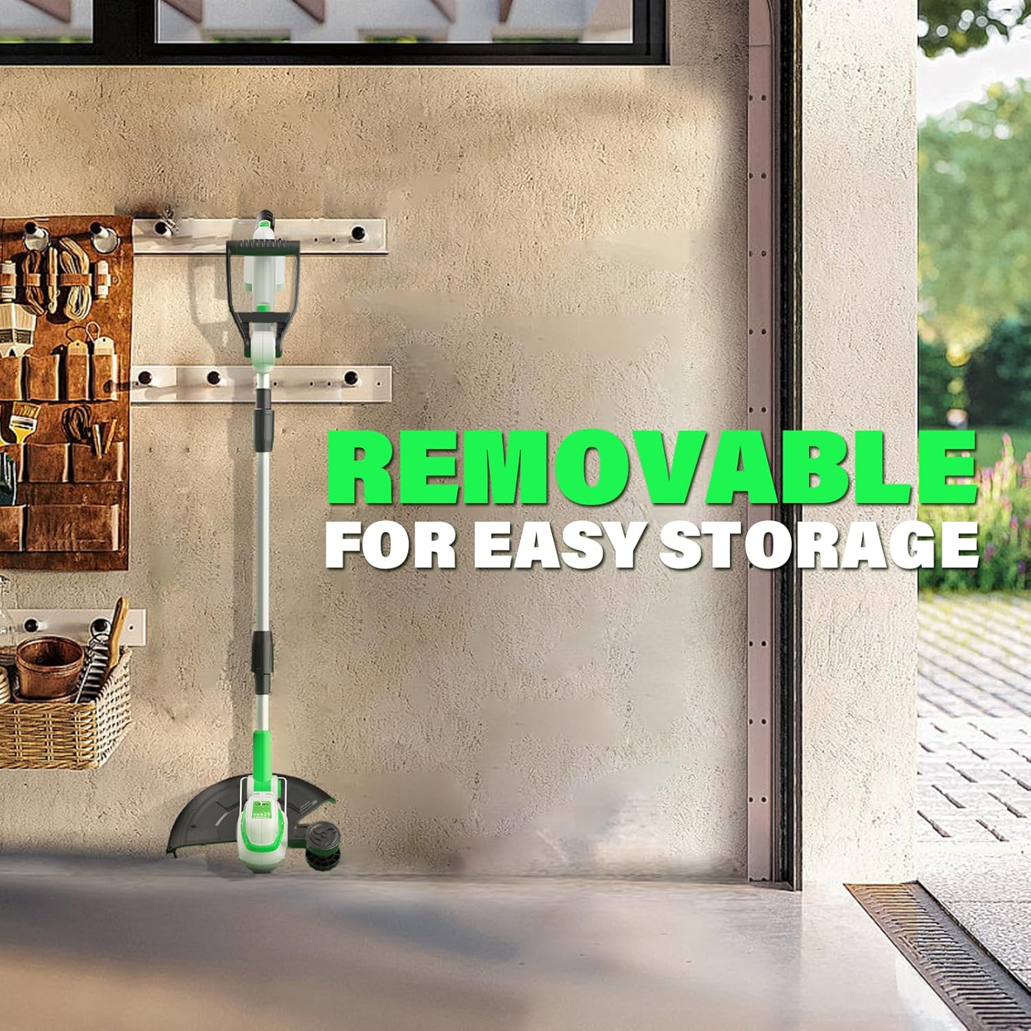 SOYUS 20V Cordless Electric Weed Wacker, 12 Inch String Trimmer Battery Powered with 2X 2.0 Ah Battery and 8 Pack Replacement Spools, Lightweight Grass Trimmer for Yard Work