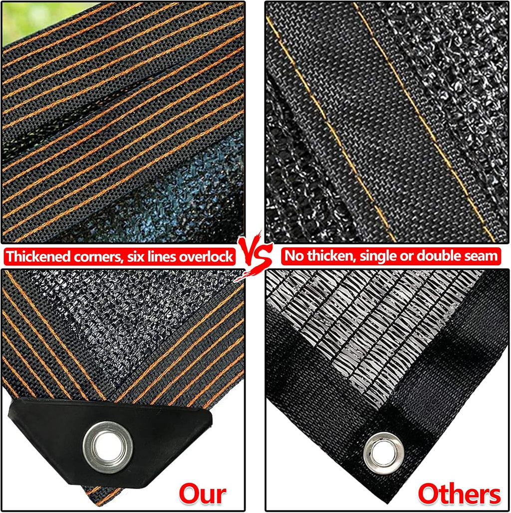 QLOFEI 18x26 FT Shade Cloth for Garden, 80-90% Sunblock Shade Neting Cover with Grommets, Sun Screens for Patio Plants Greenhouse, Mesh Tarp for Kennel Chicken Coop Pergola Outdoor