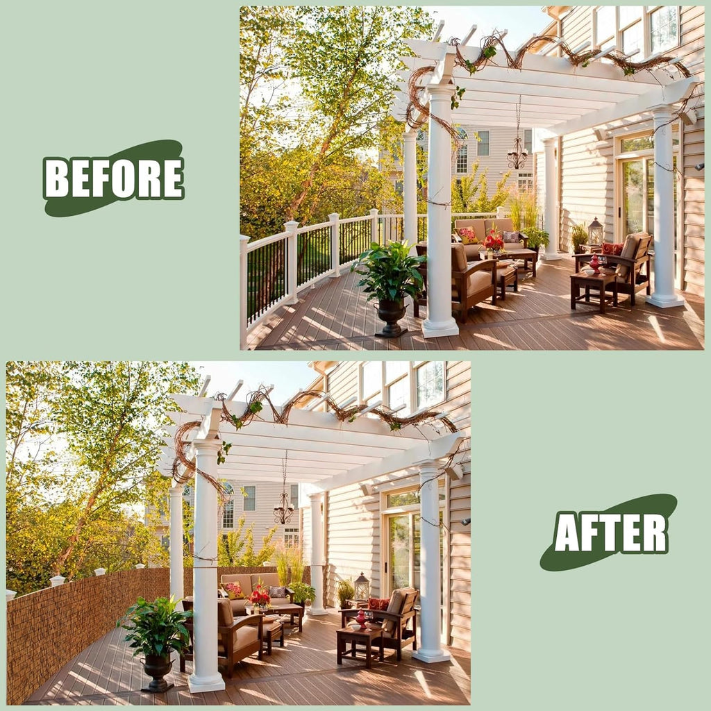 Natural Reed Fence,6FT X 16.4FT Bamboo Fencing Privacy Reed Screening for Outdoor, Gallery, Restaurant, Hotel, Patio (Brown)