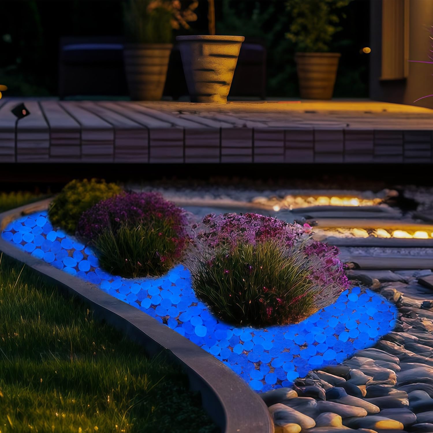 Glow in The Dark Fish Tank Rocks,Blue Glowing Rocks Stones Resin Glow in Dark Pebbles for Outdoor Garden, Fish Tank, Aquarium, Landscaping,Driveway Decoration,11 oz