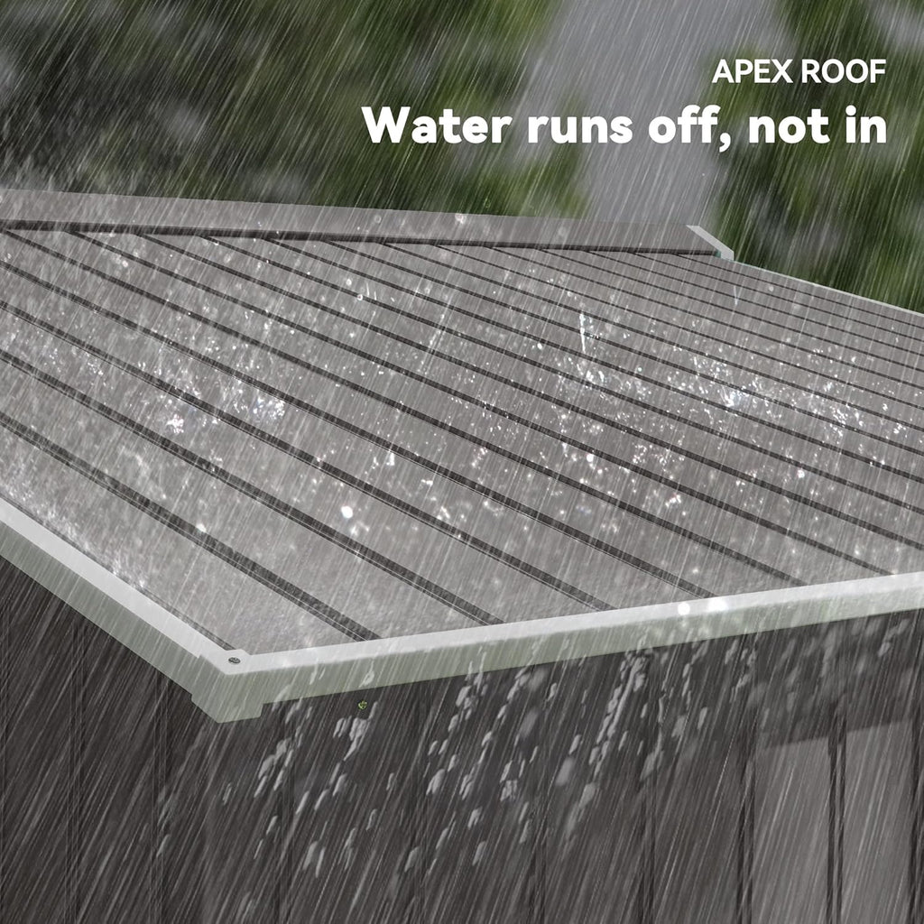 Outsunny 9' x 6' Outdoor Storage Shed, Garden Tool Metal Shed with Foundation Kit, Double Lockable Door, Air Vents and Sloping Roof, for Backyard, Patio, Lawn, Gray