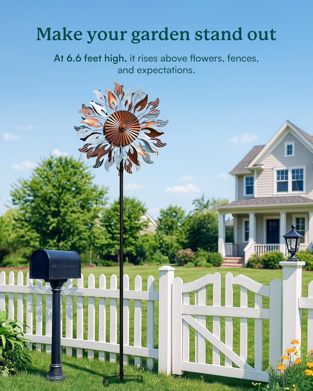 Wind Spinners Yard Garden - Large Wind Sculptures & Spinners with Stake, Kinetic Metal Windmill Spinner Decor for Garden Lover (22" W x 83“ H)