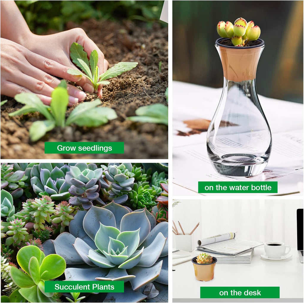 100 Pack 2.8" Nursery Pots, Plastic Pots for Plants, Small Plant Pots for Succulents, Seedlings, Flowers, Cuttings, Transplanting（Ochre Color）