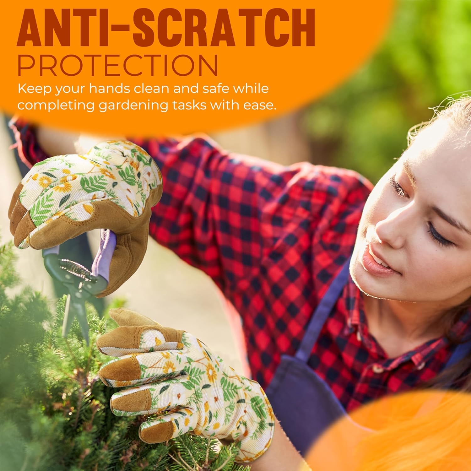 HANDLANDY Women Safety Work Gloves Utility Touch Screen Working Grip Glove for Yardwork Gardening Breathable Mechanic Gloves