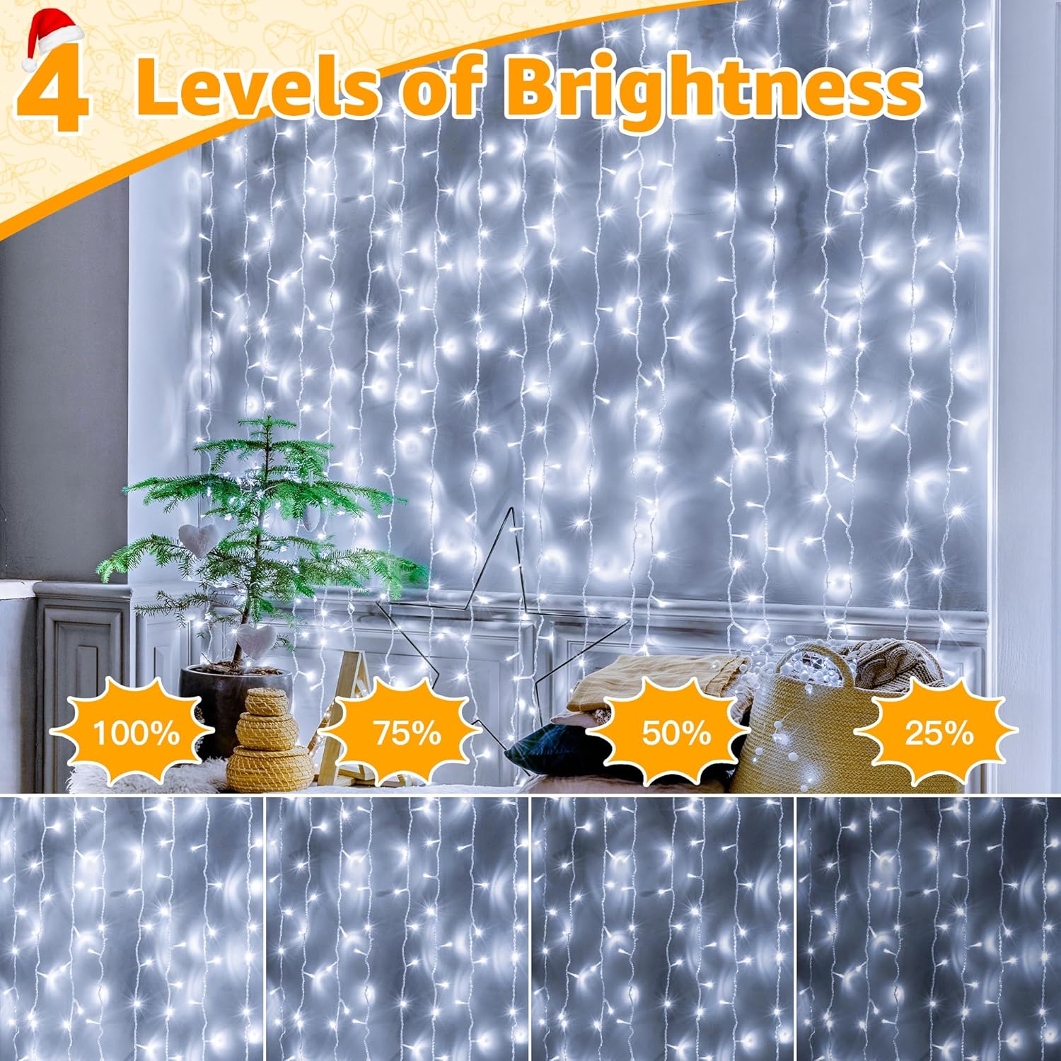 Ollny Outdoor String Lights 800LED 262FT, Cool White Waterproof Fairy Light with Remote Plug in, 8 Modes Timers Dimmable Christmas Lights for Outside Indoor Bedroom Patio Camping Garden