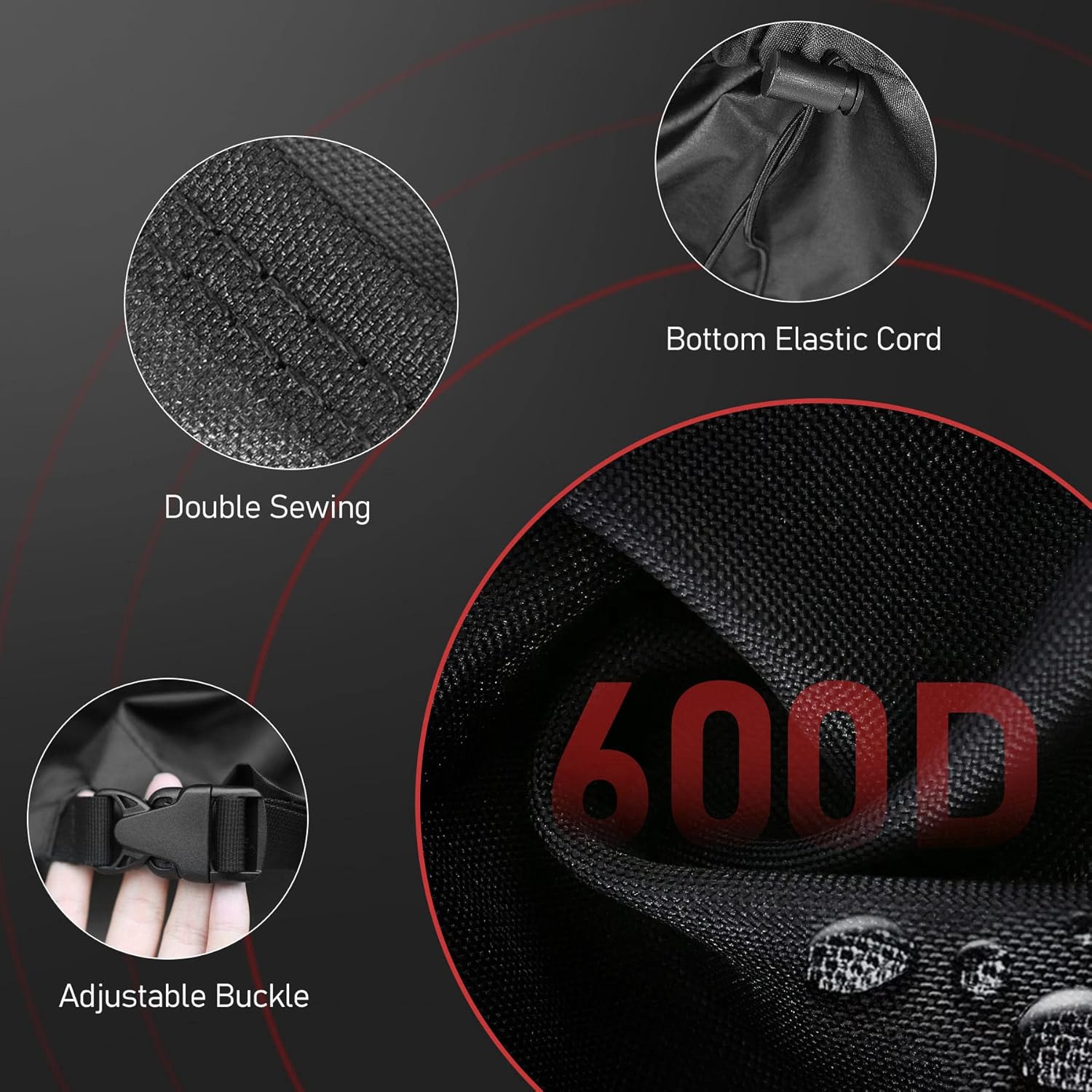 Fire Pit Cover Square 44 Inch - Outdoor Firepit Cover Heavy Duty & Waterproof, 600D Patio Fire Table Cover Gas Fire Pit Accessories Fade & Weather Resistant - 44 x 44 x 24 Inch