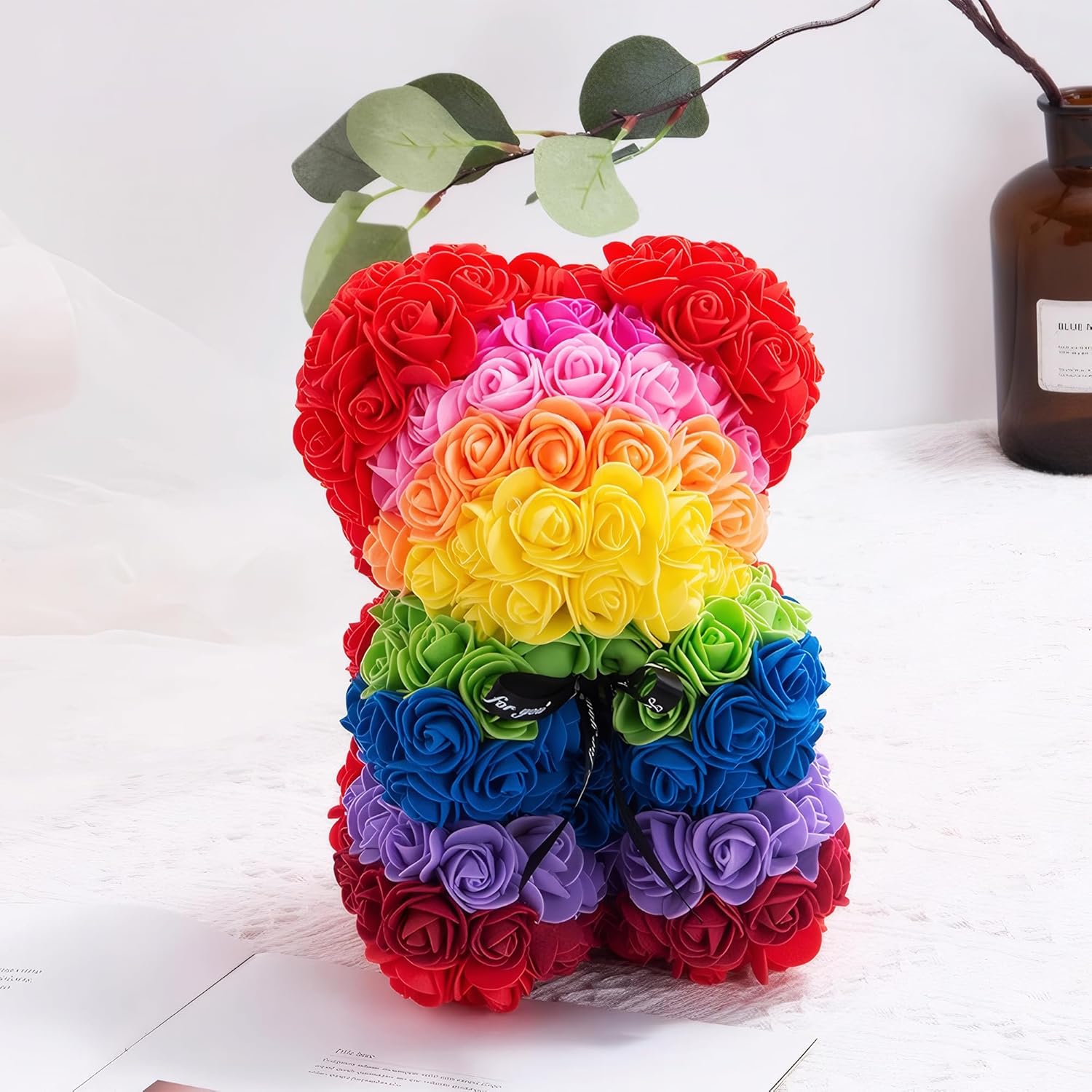 500 Pcs 1.4 Inch Mini Artificial Flowers Head Bulk 5 in 1 Set Faux Foam Fake Small Rose Tiny Baby Flores Bouquet Cake Gift Home Decoration DIY Craft (Green)