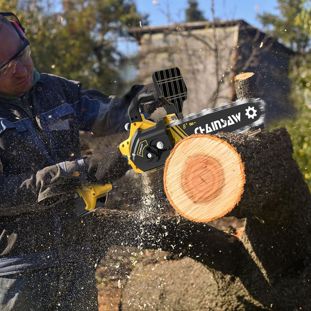 Mini Chainsaw 8 Inch for Dewalt 20V Max Battery, Brushless Cordless Pruning Chainsaw, Battery Powered Mini Chain saw for Wood Cutting, Tree Trimming (only tool)
