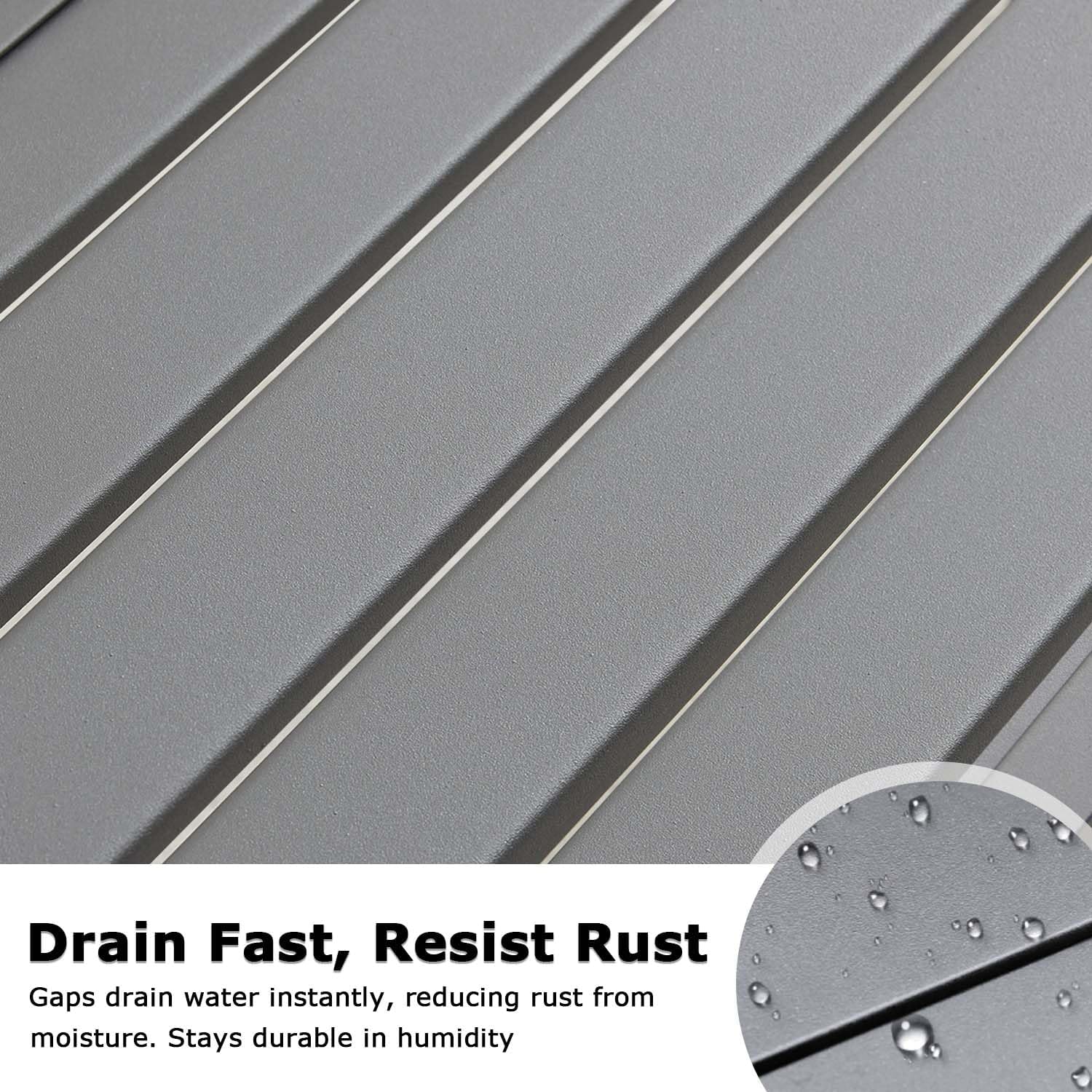 Outdoor Metal Backless Bench, 46" Patio Garden Bench for Outdoor, All Weather Outdoor Bench for Garden, Backyard, Porch, Grey