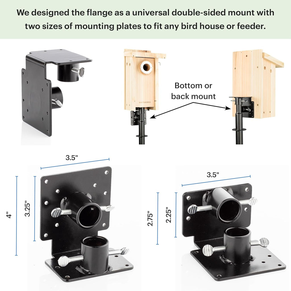 WHITEHORSE Bird House Pole with Baffle- A Professional Squirrel Proof Bird Feeder Pole - Very Sturdy Against Strong Winds - Bird House Poles for Outdoors - Pole for Bird Feeders - Bluebird House Pole