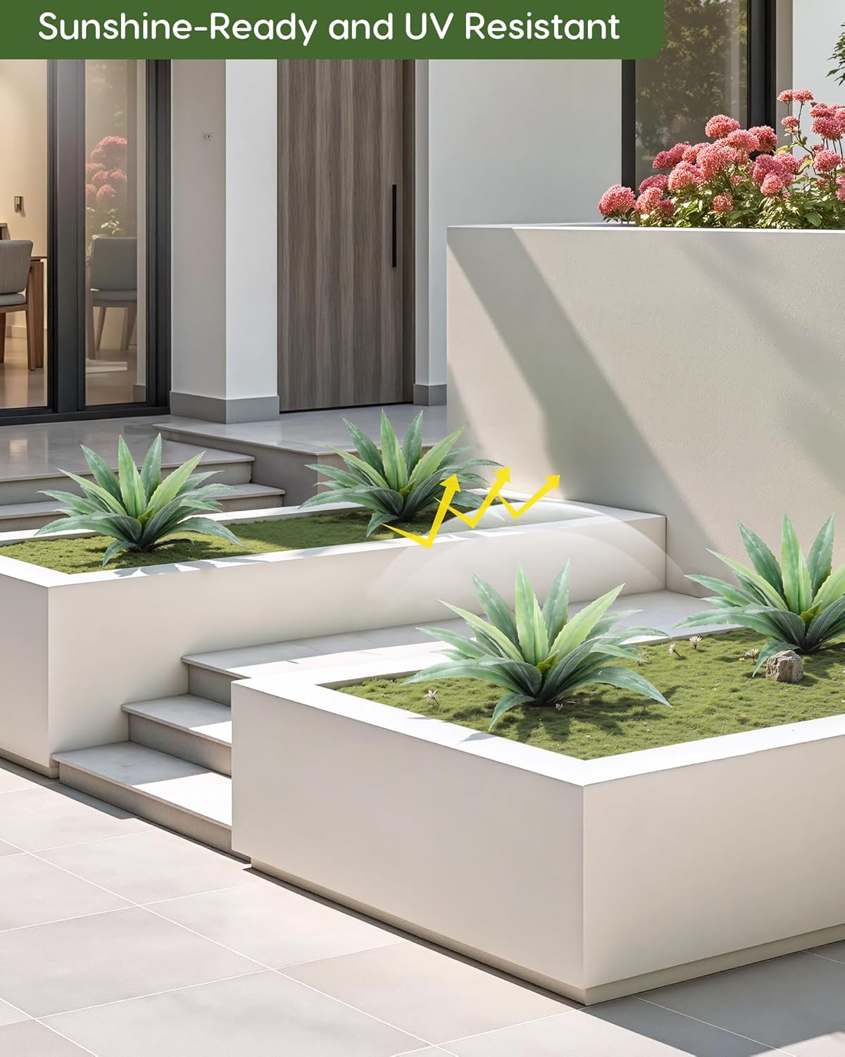 Velener 24 Inch Tall UV Resistant Artificial Agave Plant - Realistic Faux Succulent for Indoor & Outdoor Decor, Perfect for Home, Office, and Housewarming