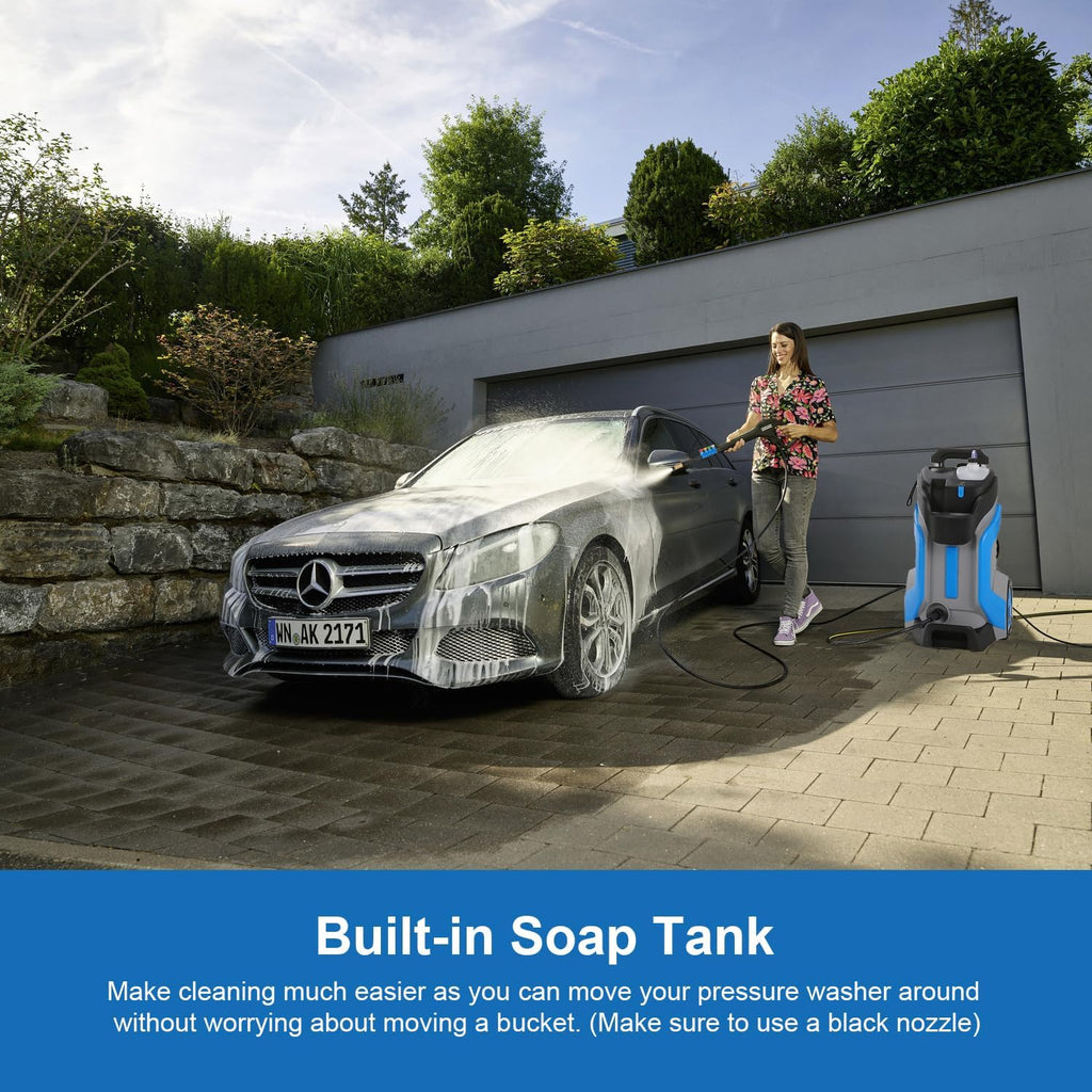 Electric Pressure Washer 5000PSI 4.0GPM Power Washers with M22-14mm Pressure Hose 33FT, Power Sprayers High Pressure with 1/4" QC Compatible Surface Cleaner for Home Cars Driveways, Blue