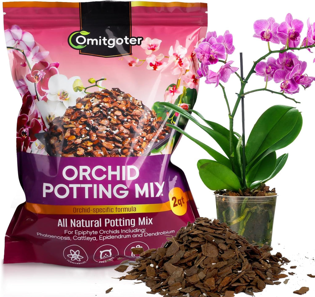 Organic Orchid Potting Mix 2qt, Mixture of Orchid Bark and Perlite, Specifically Formulated for Orchids