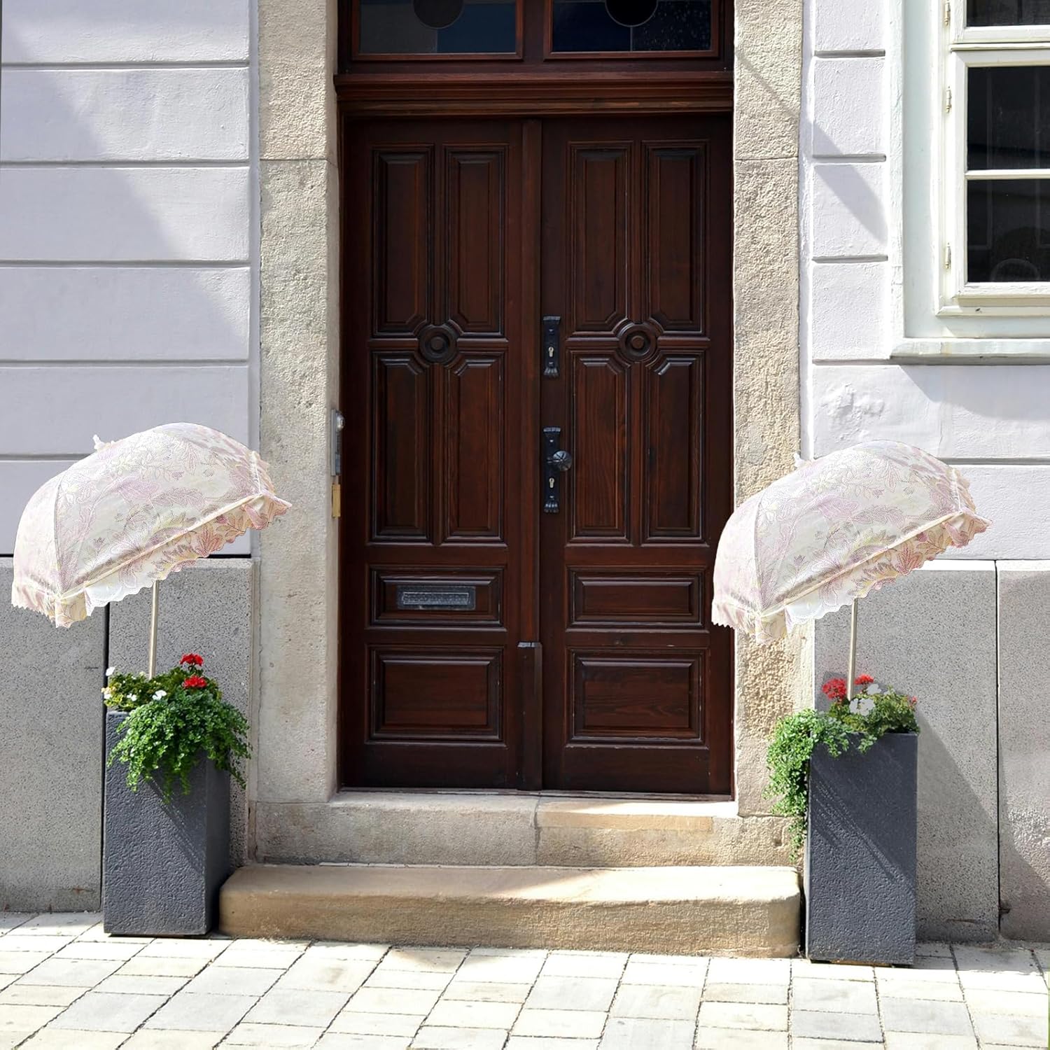 TIMSO Adjustable 3 Pack Plant Shade Umbrella for Outdoor Garden - Sun Protection Cloth & Umbrella for Plants, Potted Plants, and Garden Beds