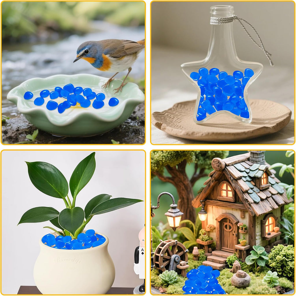 Glow in The Dark Fish Tank Rocks,Blue Glowing Rocks Stones Resin Glow in Dark Pebbles for Outdoor Garden, Fish Tank, Aquarium, Landscaping,Driveway Decoration,1.4 Lb