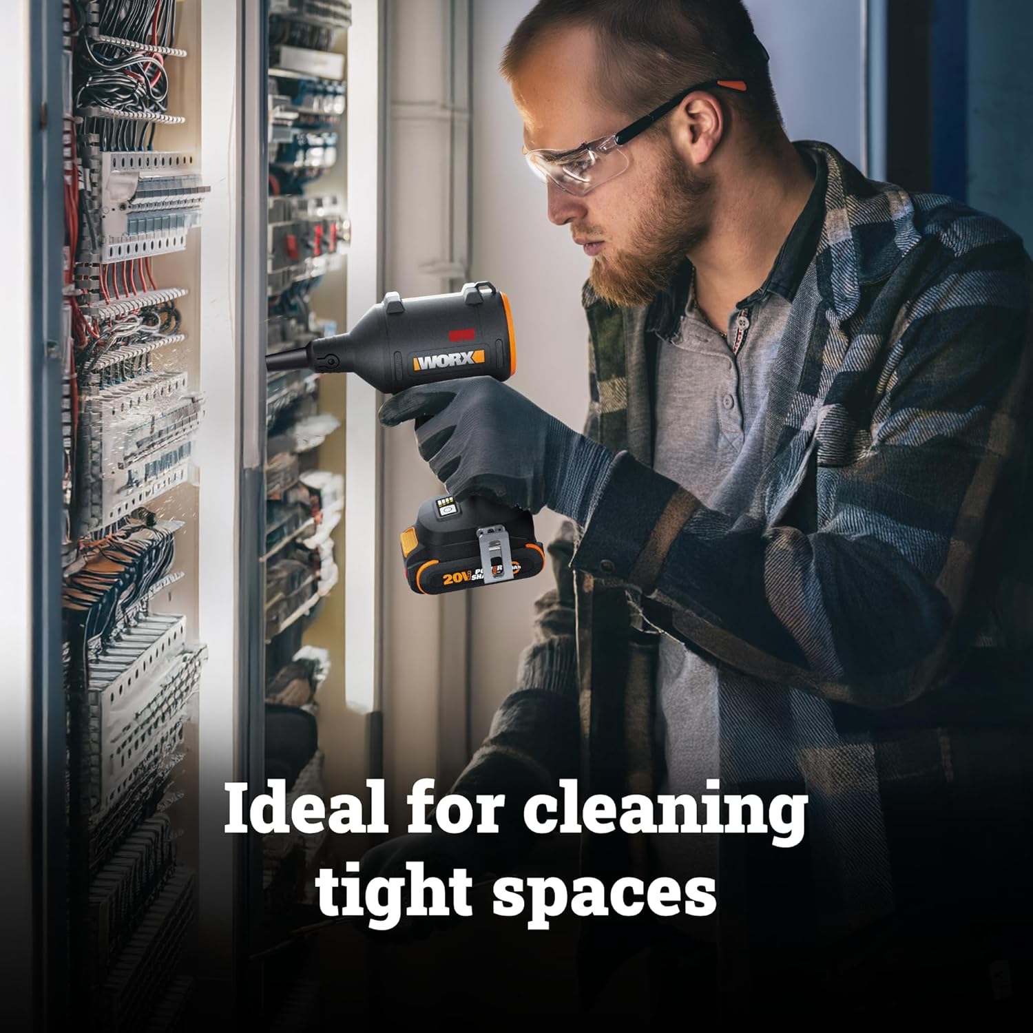 WORX Cordless Blower/Inflator, 20V 39 CFM 470 MPH Brushless High Speed Portable Dust Cleaner for Workshop, Lawn, Yard, Home, Lightweight Handheld Blower, Battery and Charger Included,WX099L PowerShare