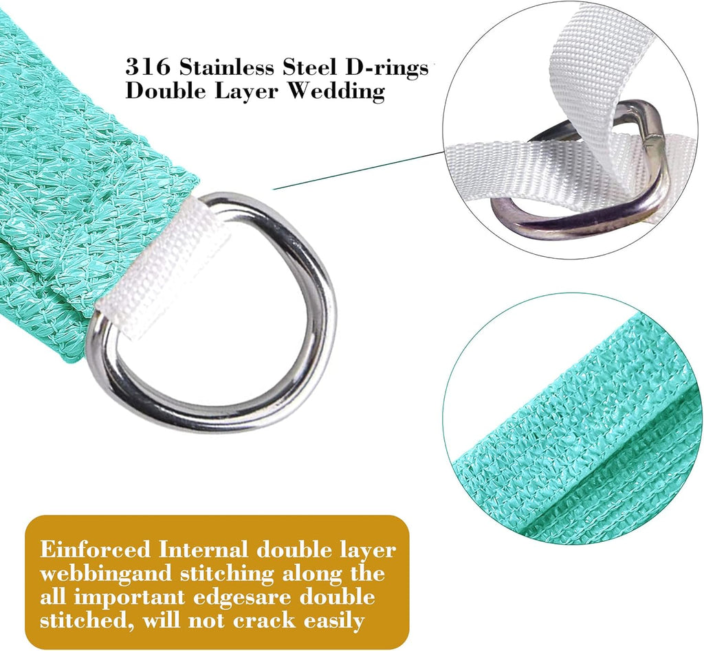 10' x 23' Turquoise Rectangle Sun Shade Sail SSP1212 Canopy Durable Fabric UV Block Awning,We Make Custom Orders