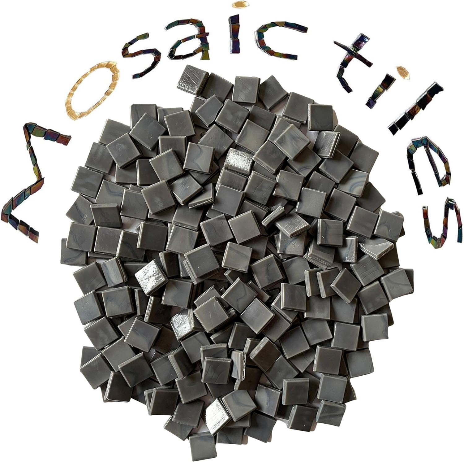 SMEIINIK 1.1lb Bulk Single Iridescent Color Mosaic Tiles for Crafts, Glass Mosaic Pieces for Mosaic Puzzles, Stained Glass Tiles for Mosaic DIY, Mosaic Making Supplies(AJ09-22)