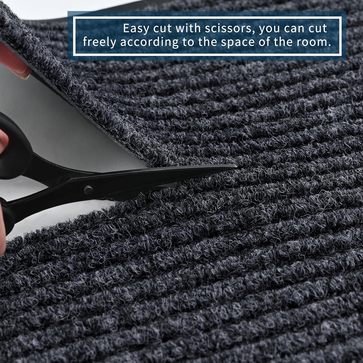 Rubber Door Mat About W3' ×L16' Heavy Duty Large Outdoor Indoor Mat Durable Entrance Doormat Waterproof Rubber Back Rugs for Home Entryway Patio Porch Office Business Areas (Grey)