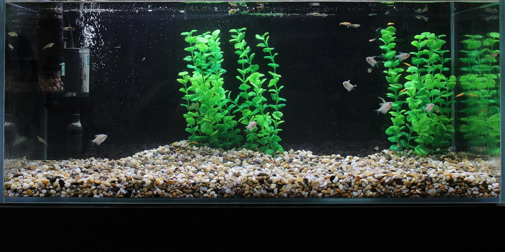 AQUANEAT Fish Tank Artificial Plants, Aquarium Plants Plastic, 12Inch Tall Green Decorations,10packs