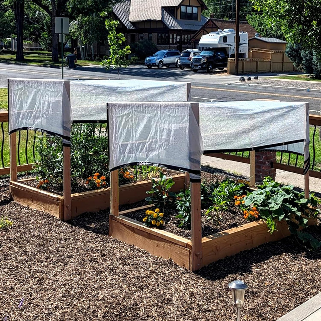 Shade Cloth-80% Aluminum Sunblock Neting,Durable Mesh Tarp with Grommets,Shade Cloth for Garden,Car, Outdoor Pergola,Greenhouse,Chicken Coop and Dog Kennel(Silver)