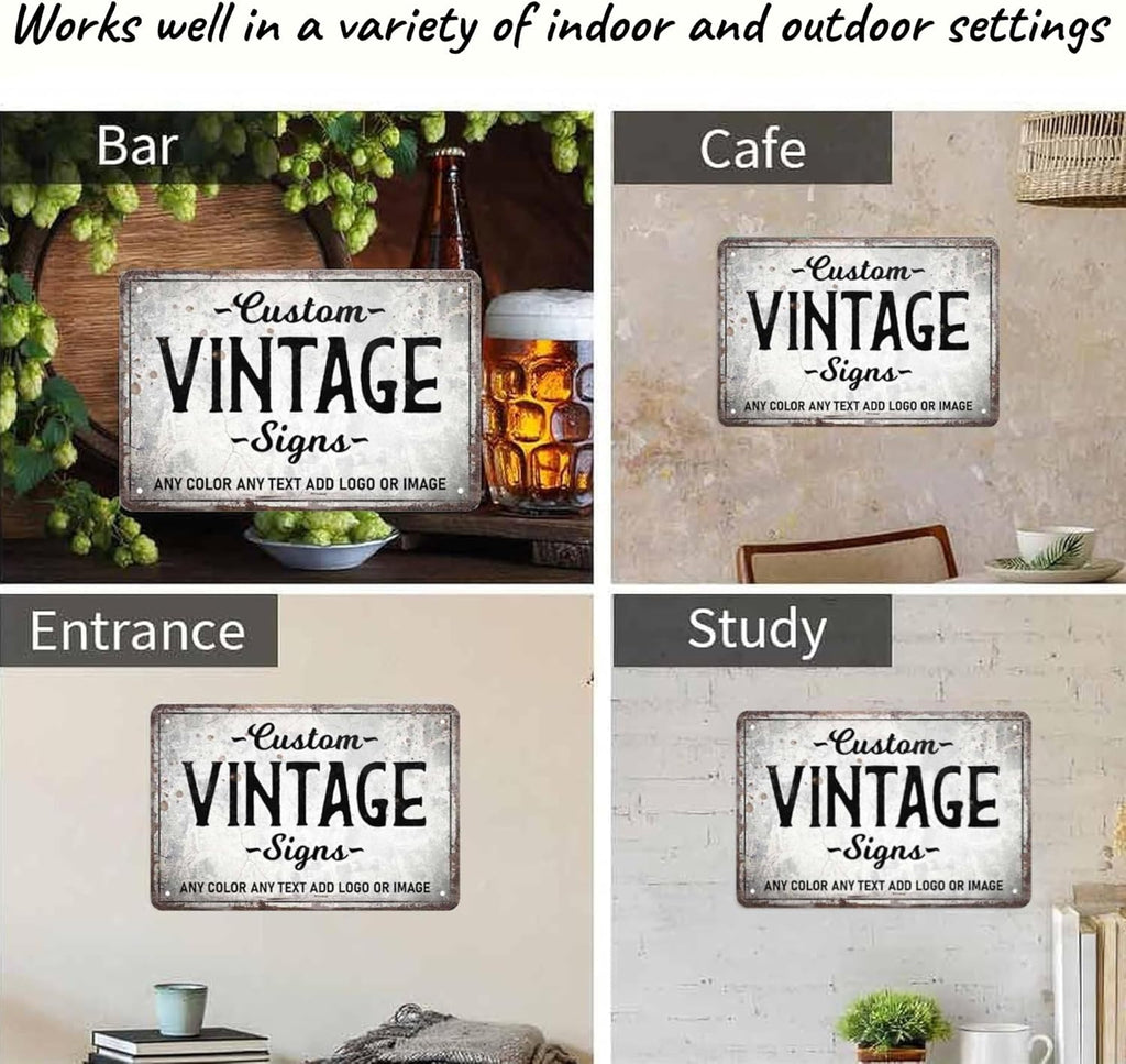 D-Story Personalized Metal Sign, 12.0 inches x 8.0 inches, Modern Decorative Signage, Custom Text, Rust and Fade Resistant, Office, Home, Delivery Signs