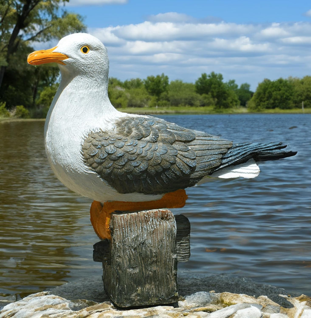 Coolboy Real Seagull Figurine - Garden Bird Statue, Decorations for Home & Outdoor Patio