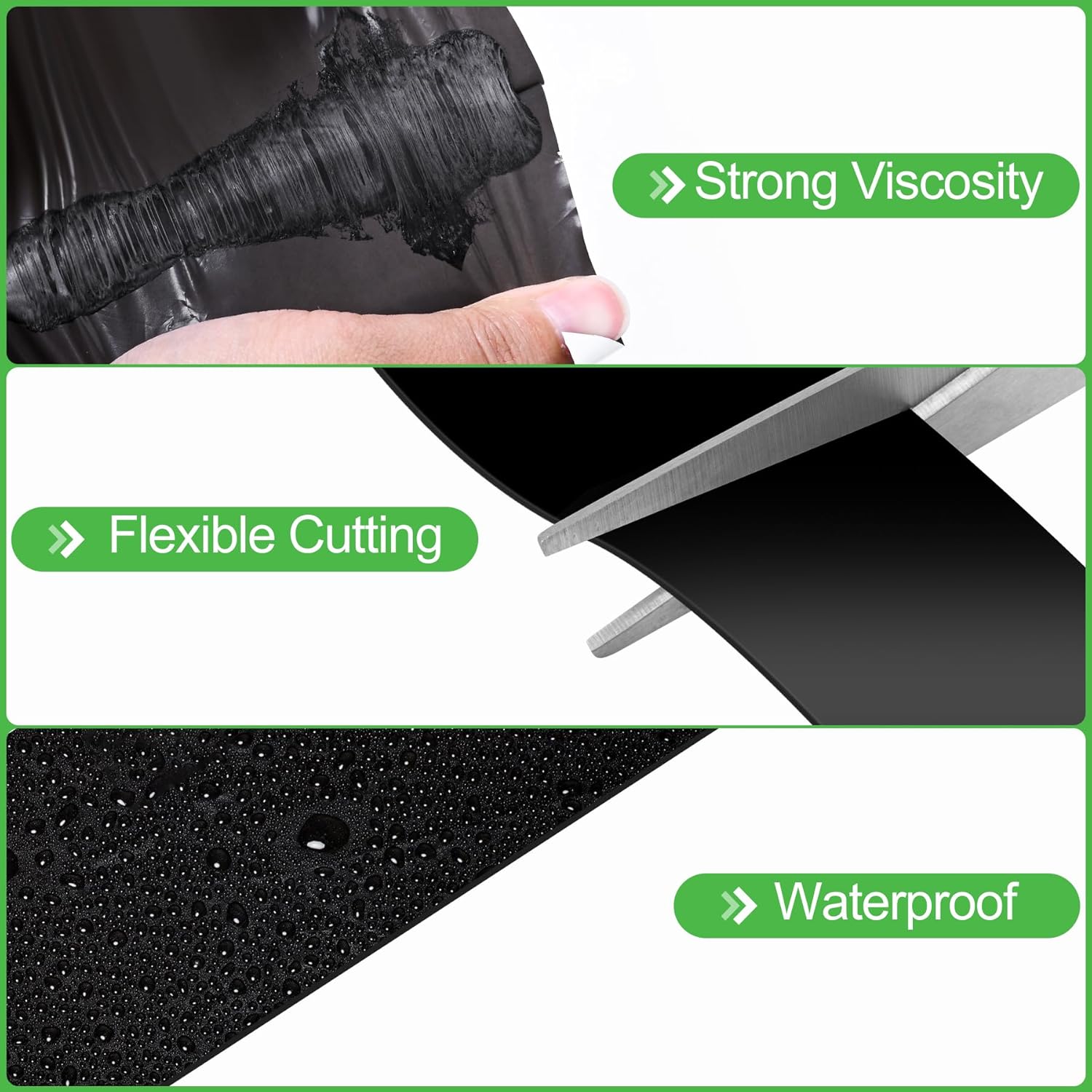 ToLanbbt Pond Liner Seam Tape, 3.15" x 32.8' Peel and Stick Seam Tape Self Adhesive Seaming Kit Double Sided Butyl Rubber Pond Liner Repair Patch Kit Waterproof for EPDM Roof Garden Cover Patch Repair