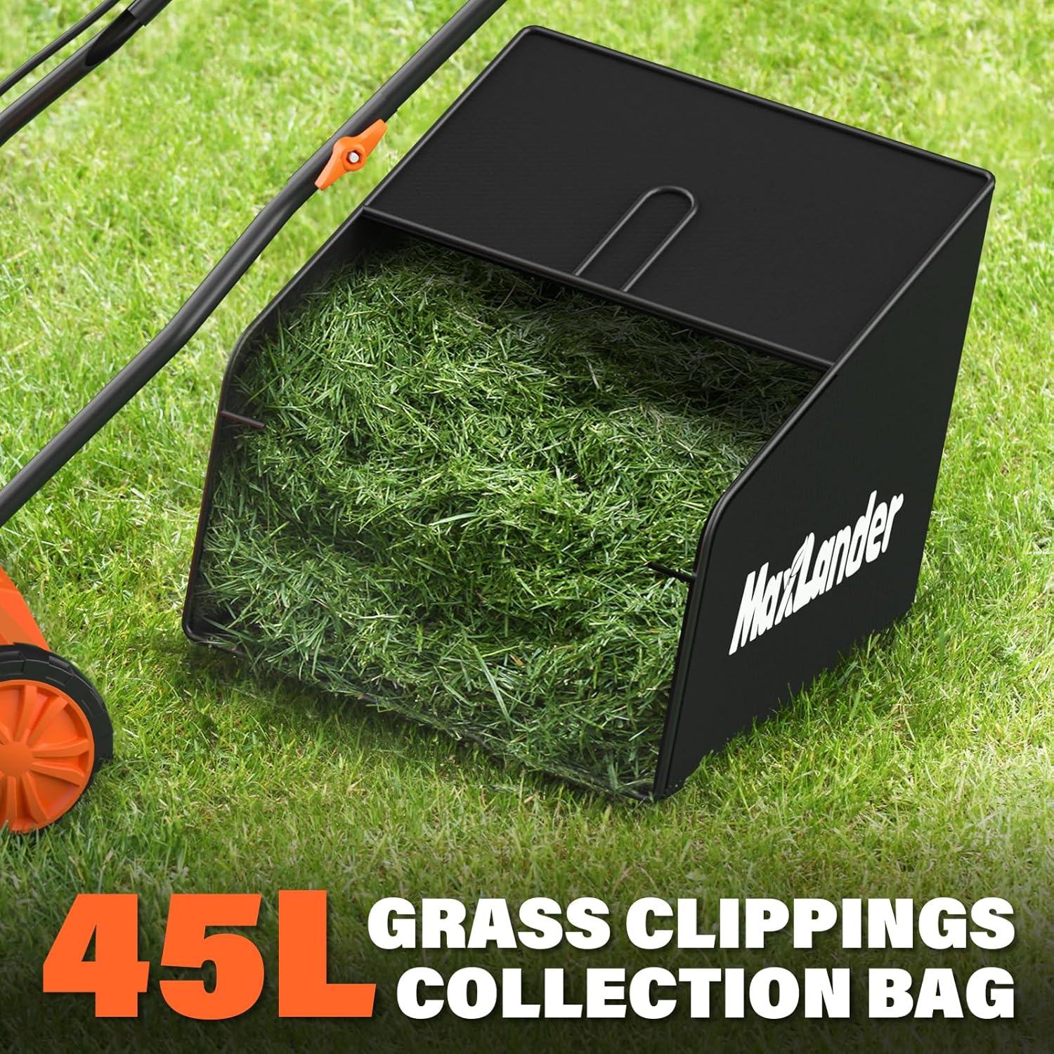 MAXLANDER 15” 13 Amp Electric Dethatcher and Scarifier, 2-in-1 Lawn Dethatcher with 5-Position Depth Adjustment, 45L Removable Collection Bag, Airboost Technology Increases Lawn Health