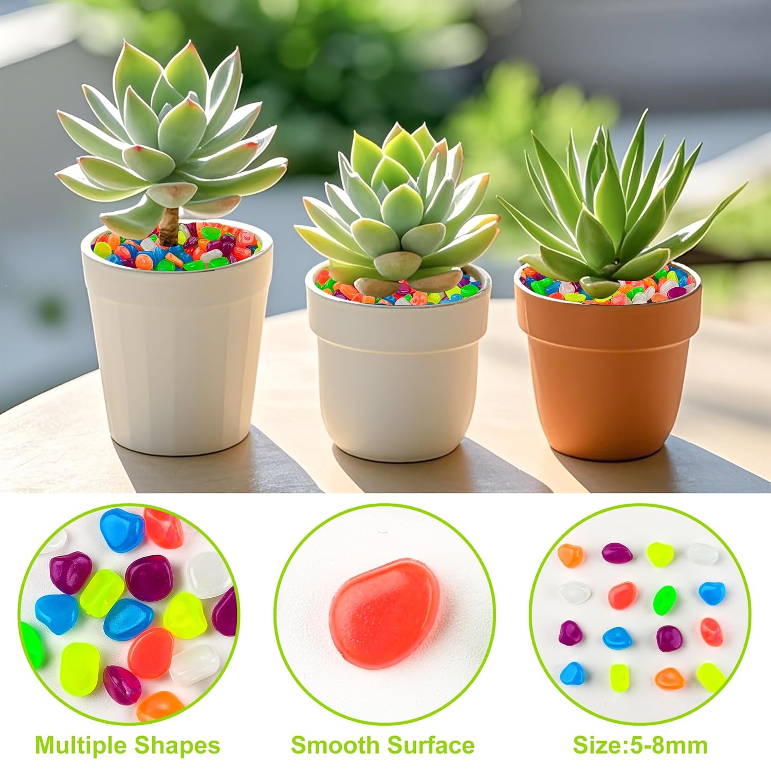 500pc Glow in The Dark Stones Glow Pebbles for Outdoor Garden Luminous Pebbles Glow in Dark Pebbles Glowing Fish Tank Rocks Glow Stones for Yard Walkway Pathway Aquarium,Color