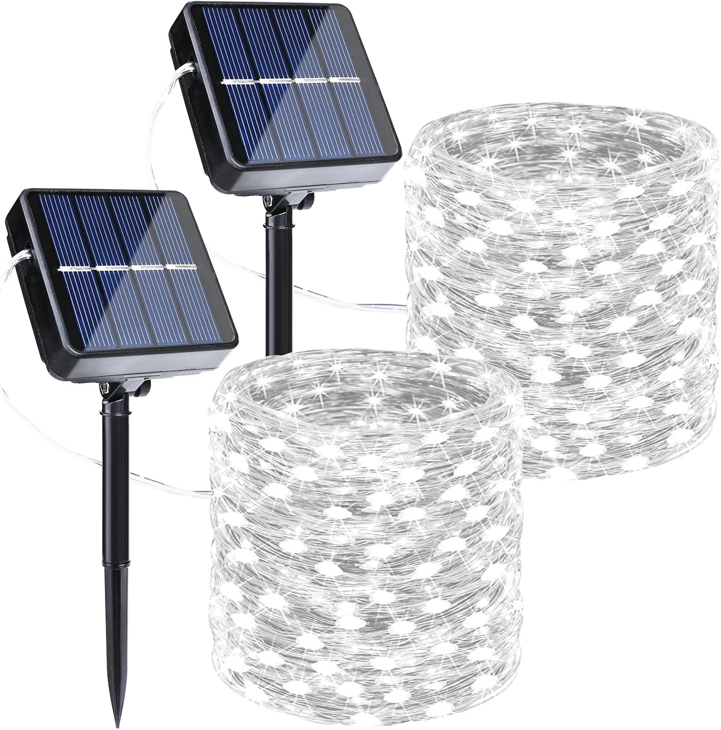 Joomer Solar Fairy Lights, 2-Pack Total 80FT 240LED Solar String Lights Outdoor Waterproof 8 Lighting Modes for Patio Fence Party Garden Yard Home Holiday Tree Outdoor Decoration (White)
