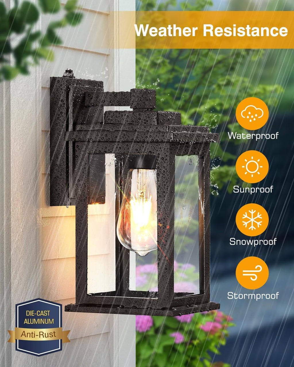 VIANIS Bronze Outdoor Wall Lights, Dusk to Dawn Led Outdoor Light, Aluminum Exterior Lighting Fixtures, Waterproof Porch Lights Outdoor for House, Doorway, Garage,Hardwired, Non-Solar