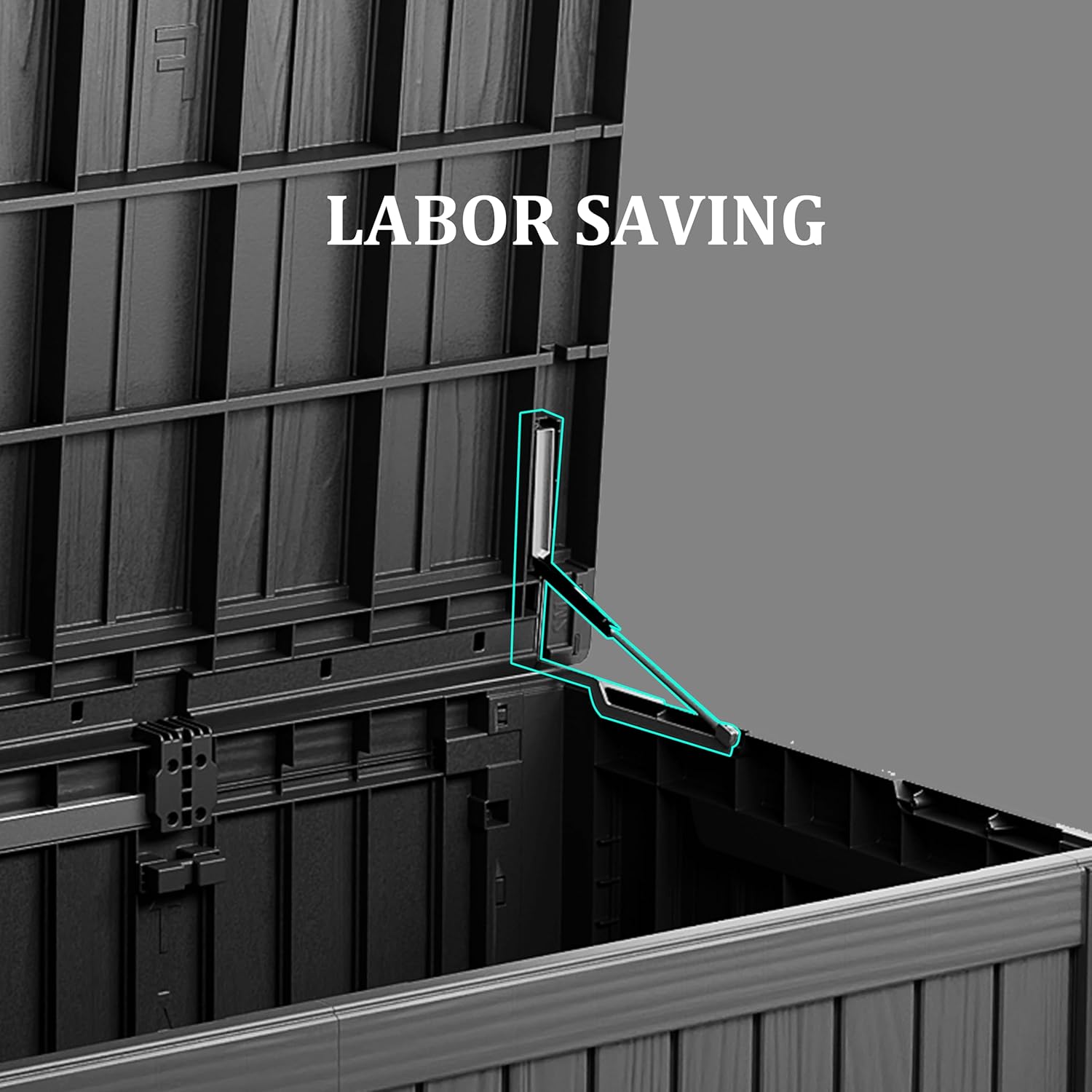 200 Gallon Black Resin Deck Box - Lockable, Waterproof & UV-Resistant Outdoor Storage for Patio Furniture, Garden Tools, Pool Floats - Heavy-Duty Utility Container for Decks