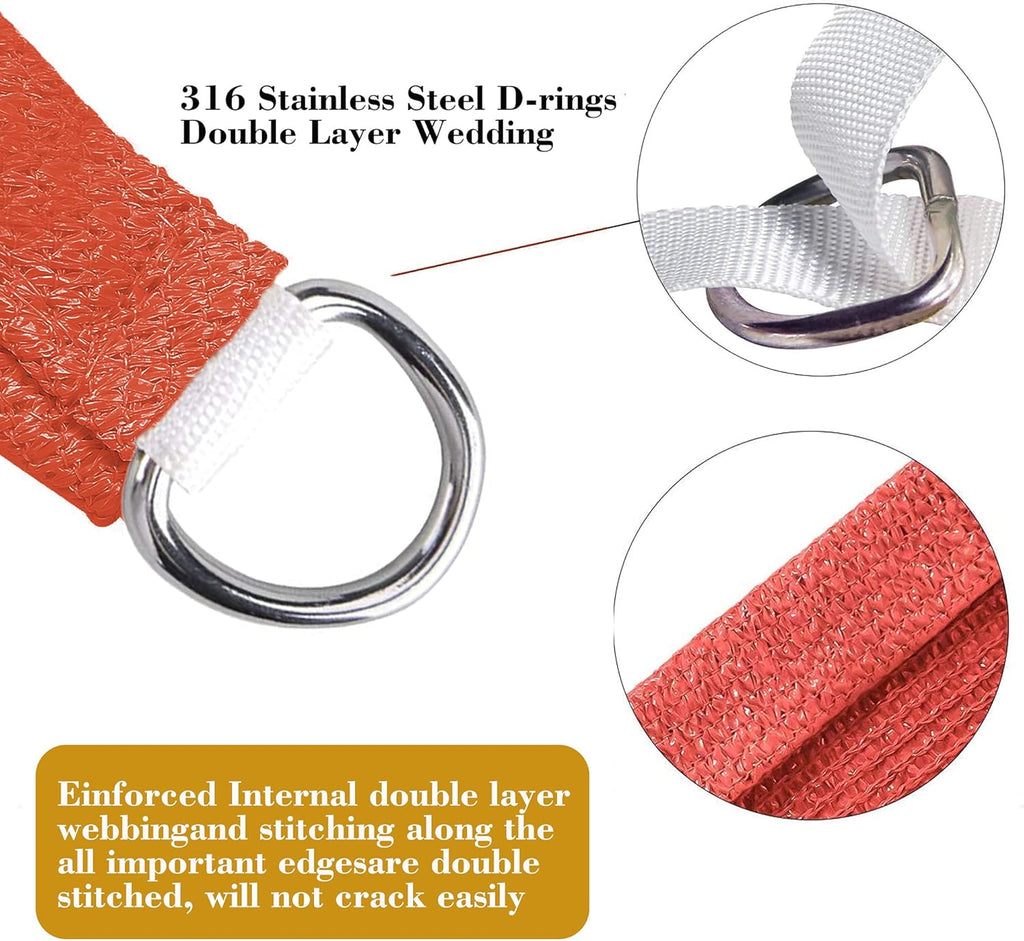 10' x 15' Red Rectangle Sun Shade Sail SSP1212 Canopy Durable Fabric UV Block Awning,We Make Custom Orders