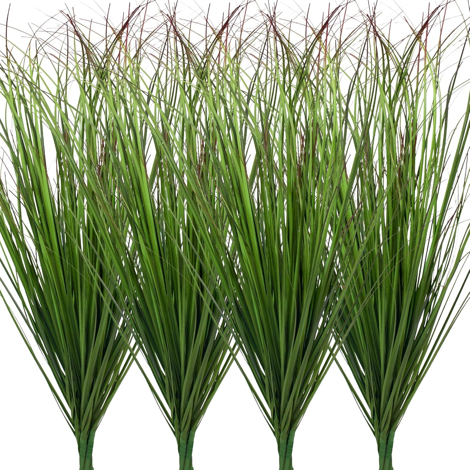 12Pcs Artificial Grass Plants, Faux Shrubs Wheat Grass, Artificial Tall Grass Fake Plants for Outdoor Decor,Artificial Greenery Stems Weed for Room Indoor Home Decor（Green Red Tail）