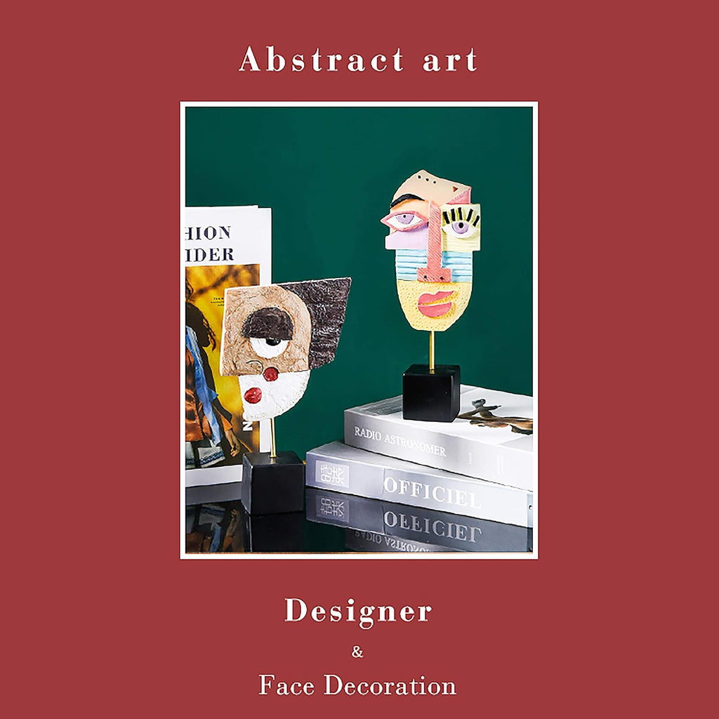 4 PCS - Handcrafted Statues Resin Abstract Sculpture for Home Decor Modern,African Art Tribal Figurines Decorations Items Accents Influencer Picks for Bookshelf,TV Stand,Living Room,Nightstand