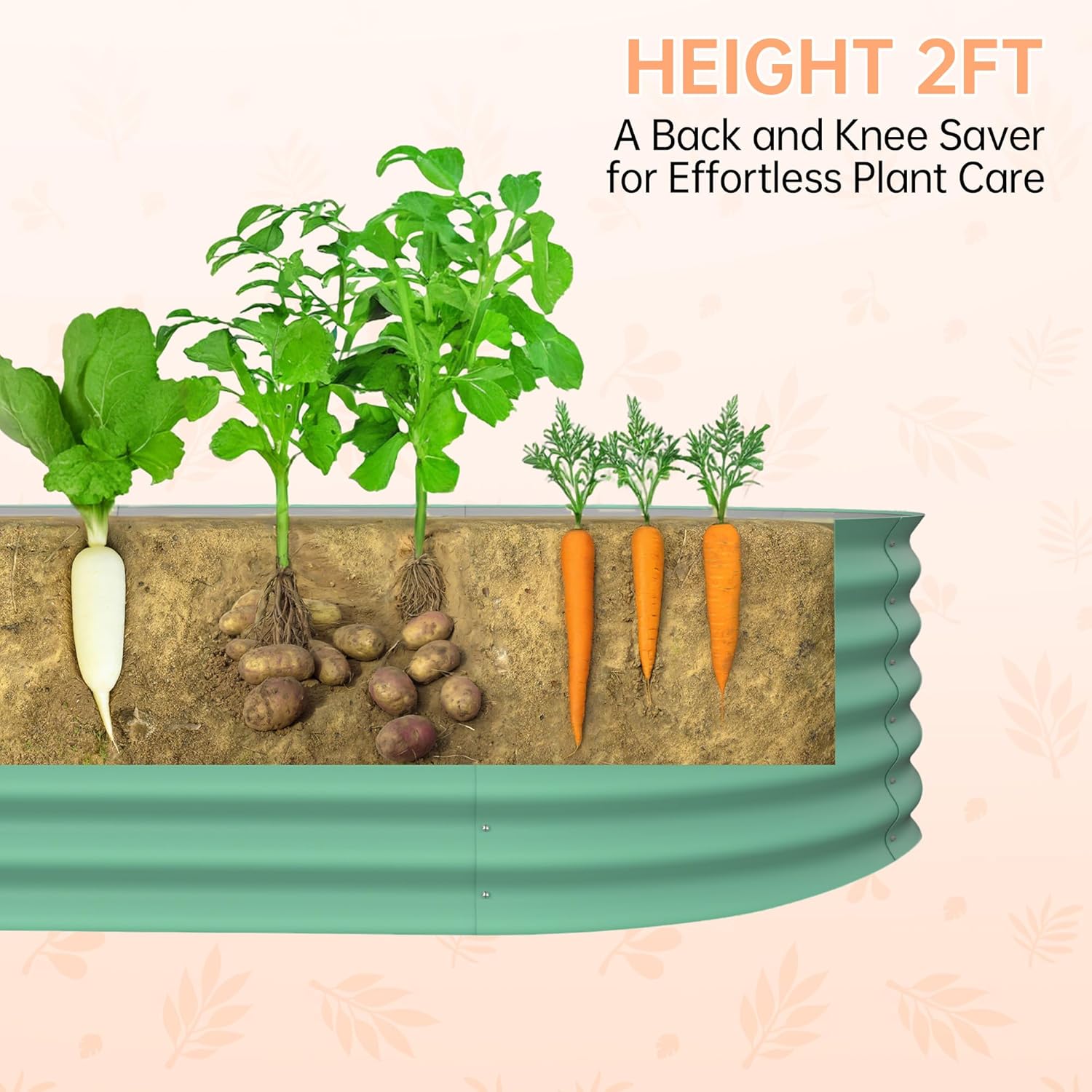 6x3x2ft Galvanized Raised Garden Bed Outdoor, 24" Tall Metal Planter Box for Flowers Herbs Vegetables, Rust-Resistant Raised Garden Beds for Gardening, Easy Assembly Outdoor Garden Box & Planters