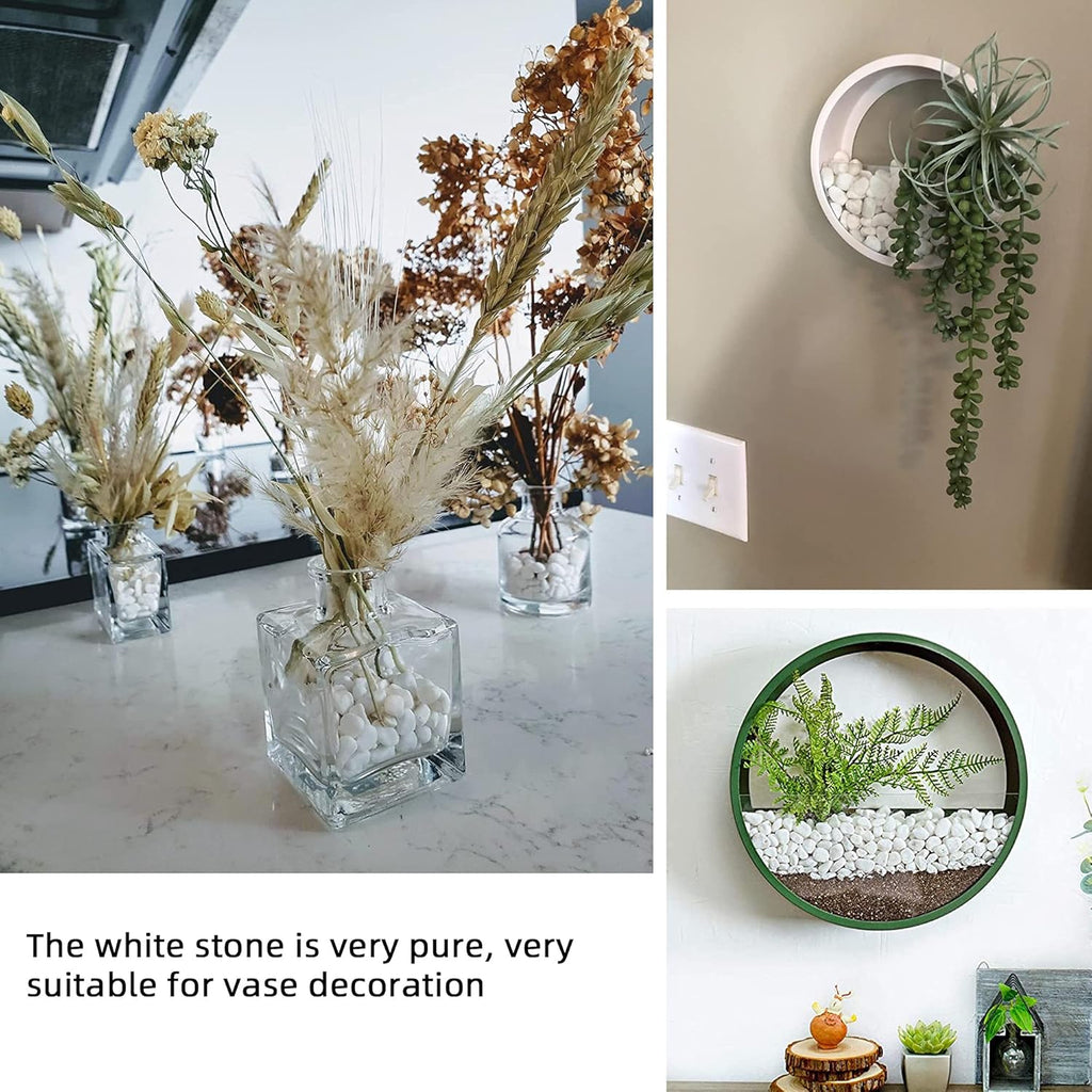 White Pebbles for Plants Garden 18 lb White Rocks Gravel Decorative Stones Landscaping Vase Fillers 1/2"