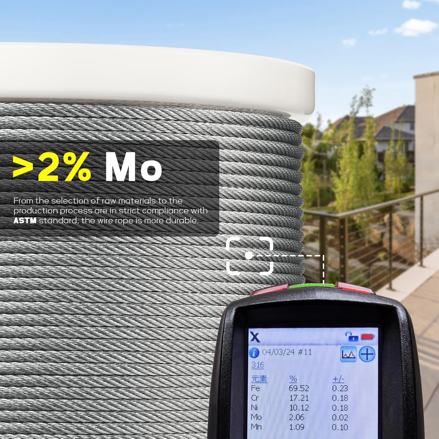 1000FT 1/8" T316 Stainless Steel Cable, Wire Rope Aircraft Cable for Deck Cable Railing Kit and DIY Balustrades, 7x7 Strands Construction, Comes with a Cutter