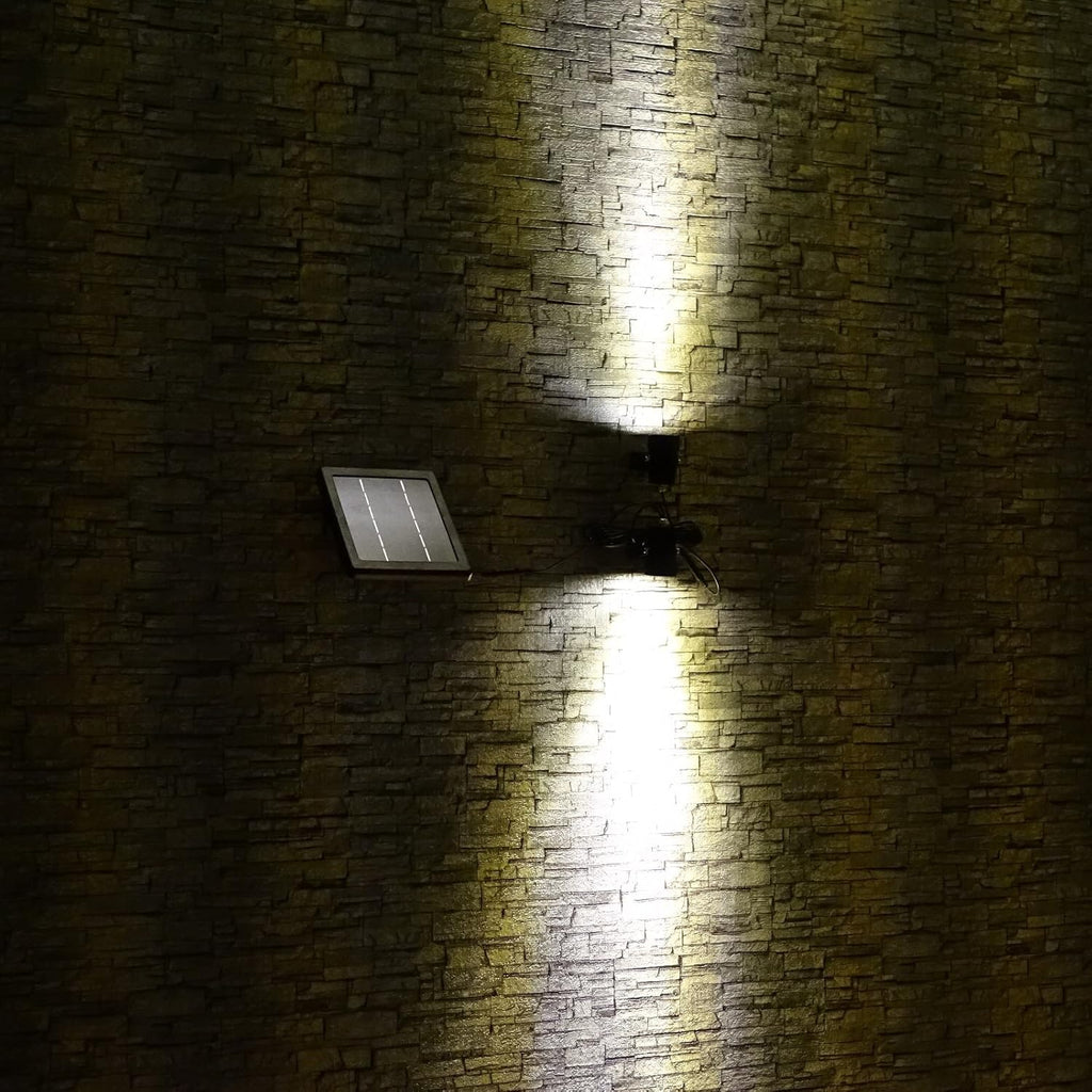 MINI 50X Twin Solar-Powered Cast Aluminium Warm White LED Spotlight 60-100 Lumen Per Light Fixture for Outdoor Garden Yard Landscape Downlight