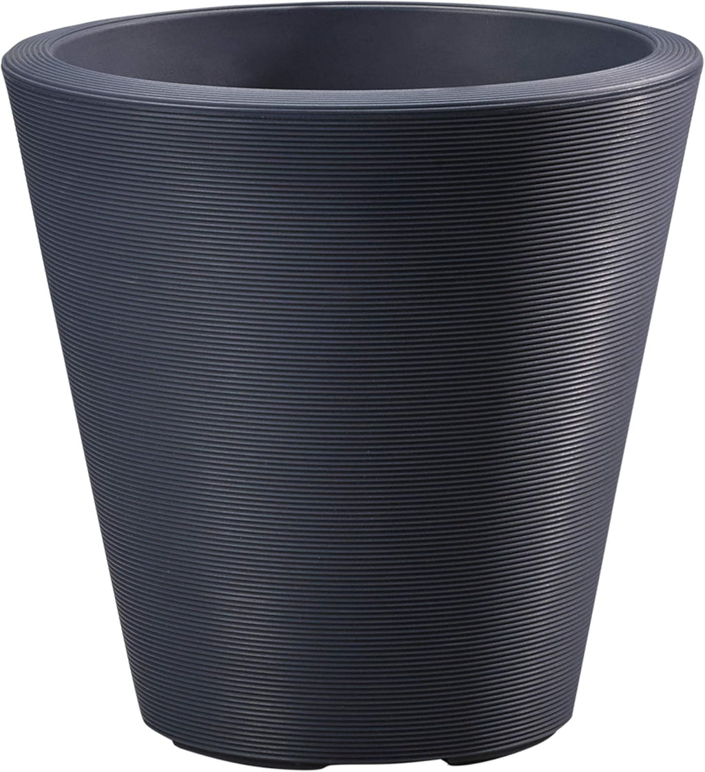 Crescent Garden Madison Planter– Weather-Resistant, Double Walled Indoor/Outdoor Plant Pot with Drain Hole – Large Plastic Plant Pot, 26-Inch (Midnight Blue)