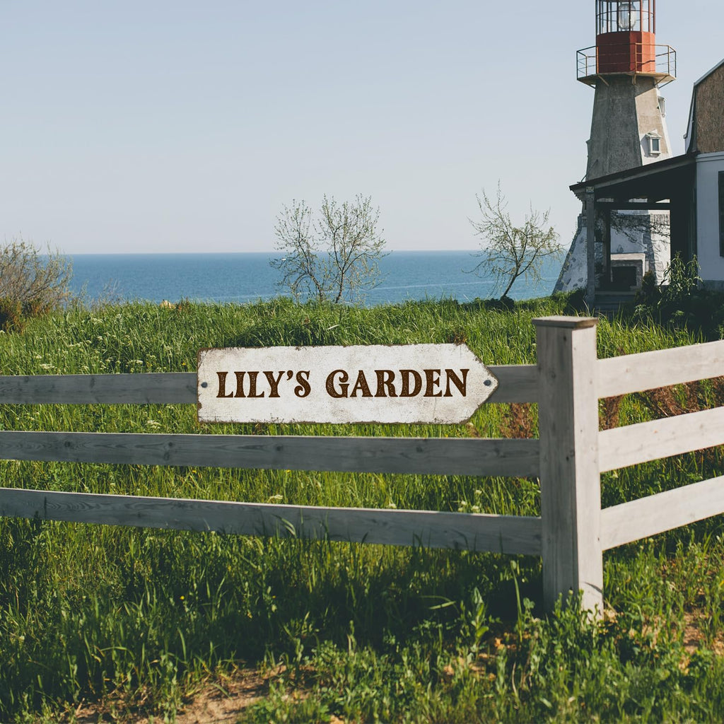 Rustic Custom Sign, Personalized Right Directional Metal Composite Street Sign for Indoor and Outdoor Use 6x24 Inches, ACM Made in the USA