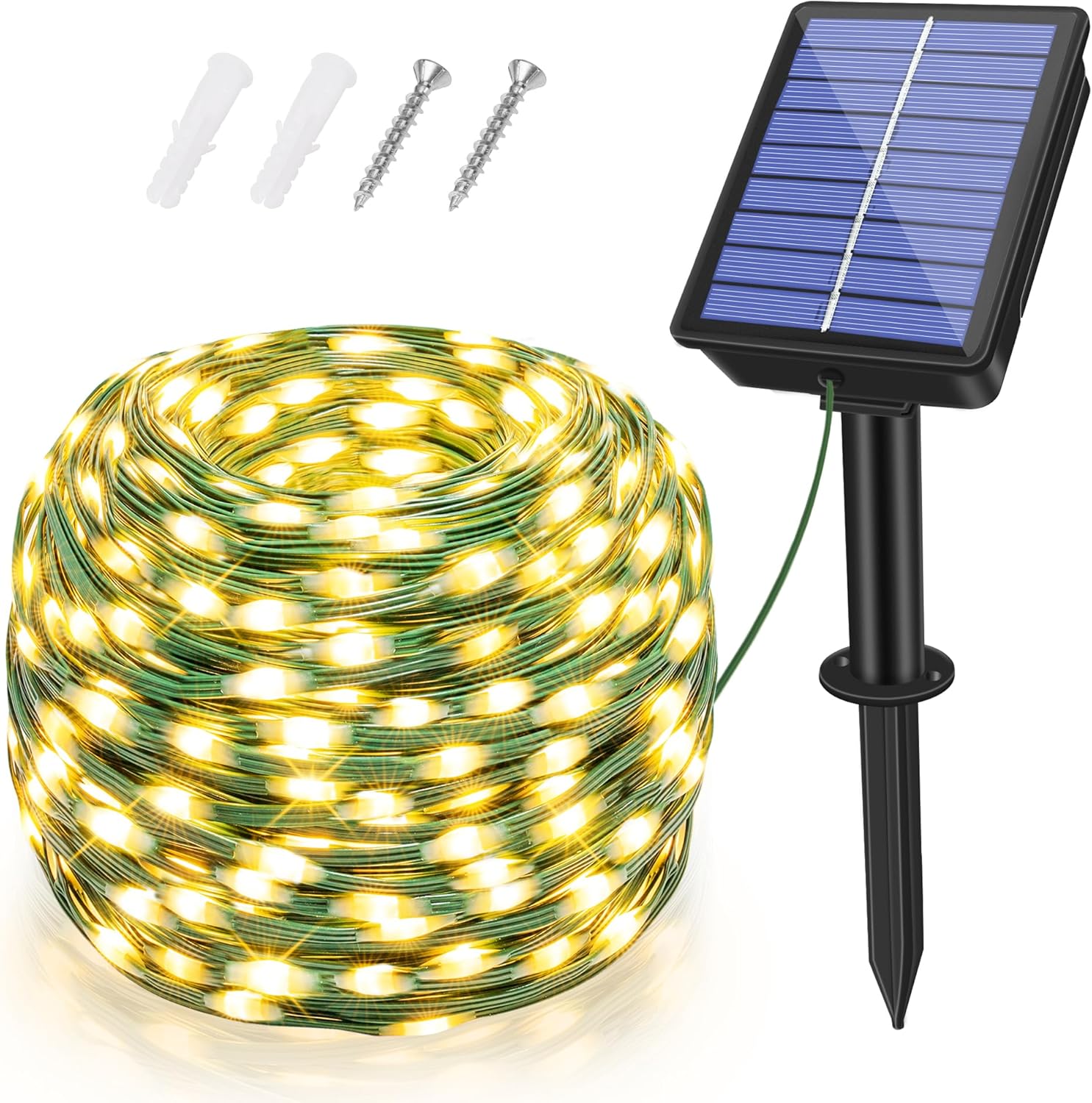 Solar String Lights 240LED 79FT, IP67 Waterproof Solar Lights for Outside with 8 Lighting Modes, Upgraded Solar Panel Fairy Lights for Garden Party Wedding Decorations (Warm White)