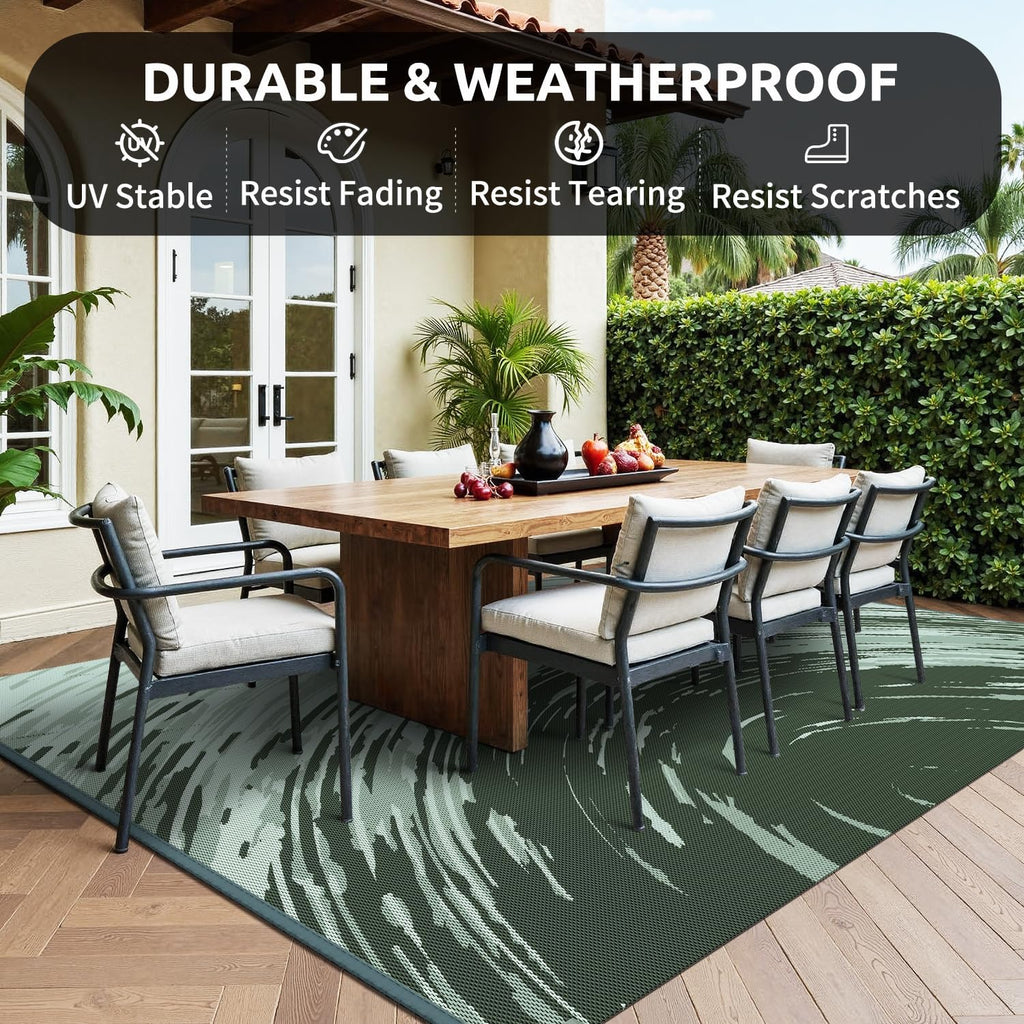 COCOER Modern Outdoor Rug 6x9 Reversible-Waterproof Outdoor Patio Rug-Quick Dry Outdoor Area Rugs Indoor Outdoor Rugs-Outside Rug Patio Decor for Porch Deck Balcony Backyard
