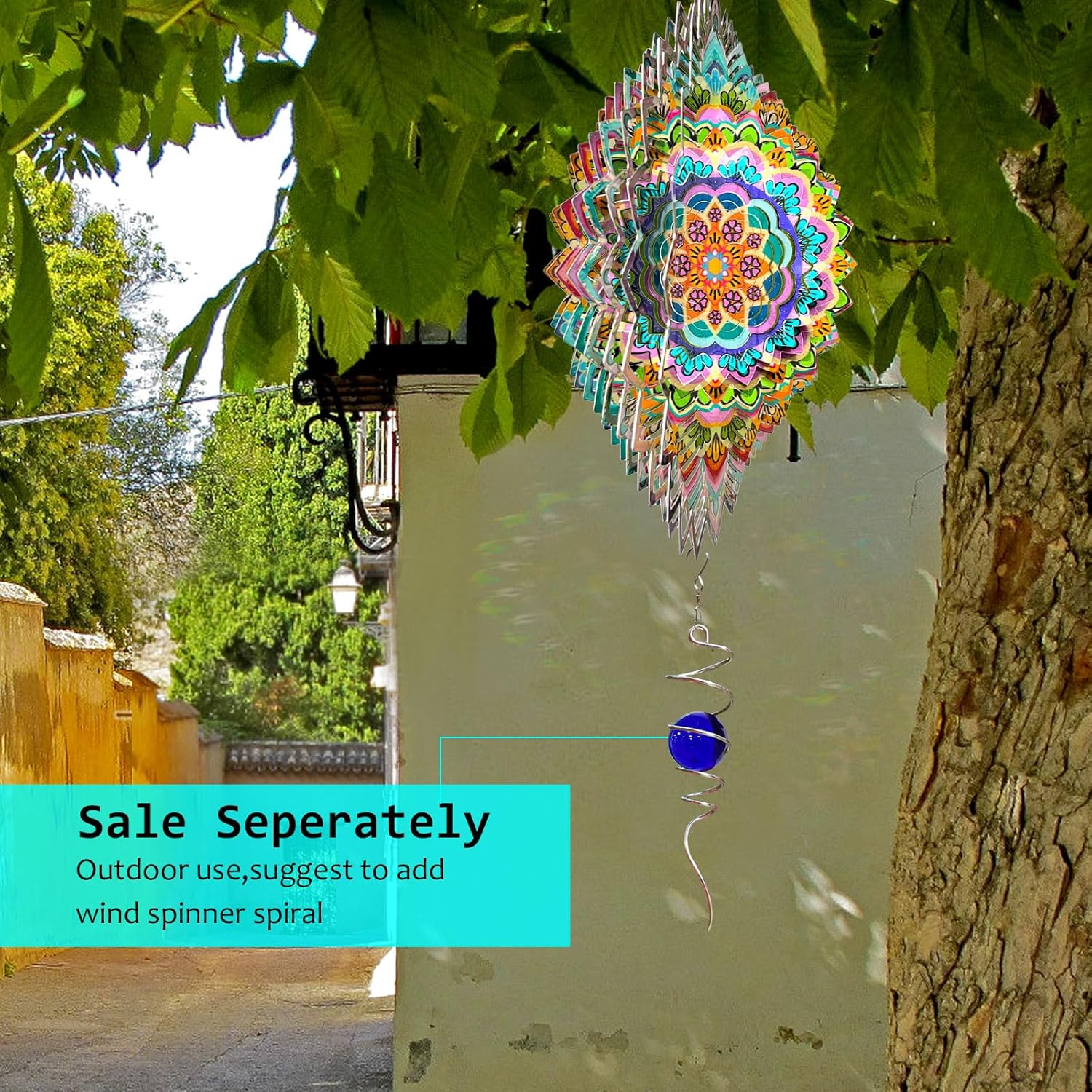 Wind Spinners Outdoor Mandala Lucky Clover,Wind Spinner Lucky Gifts for Women/Mother/Father/Men,Stainless Steel Kinetic 3D Wind Spinner Outdoor&Indoor Decoration Yard Art Garden Decor