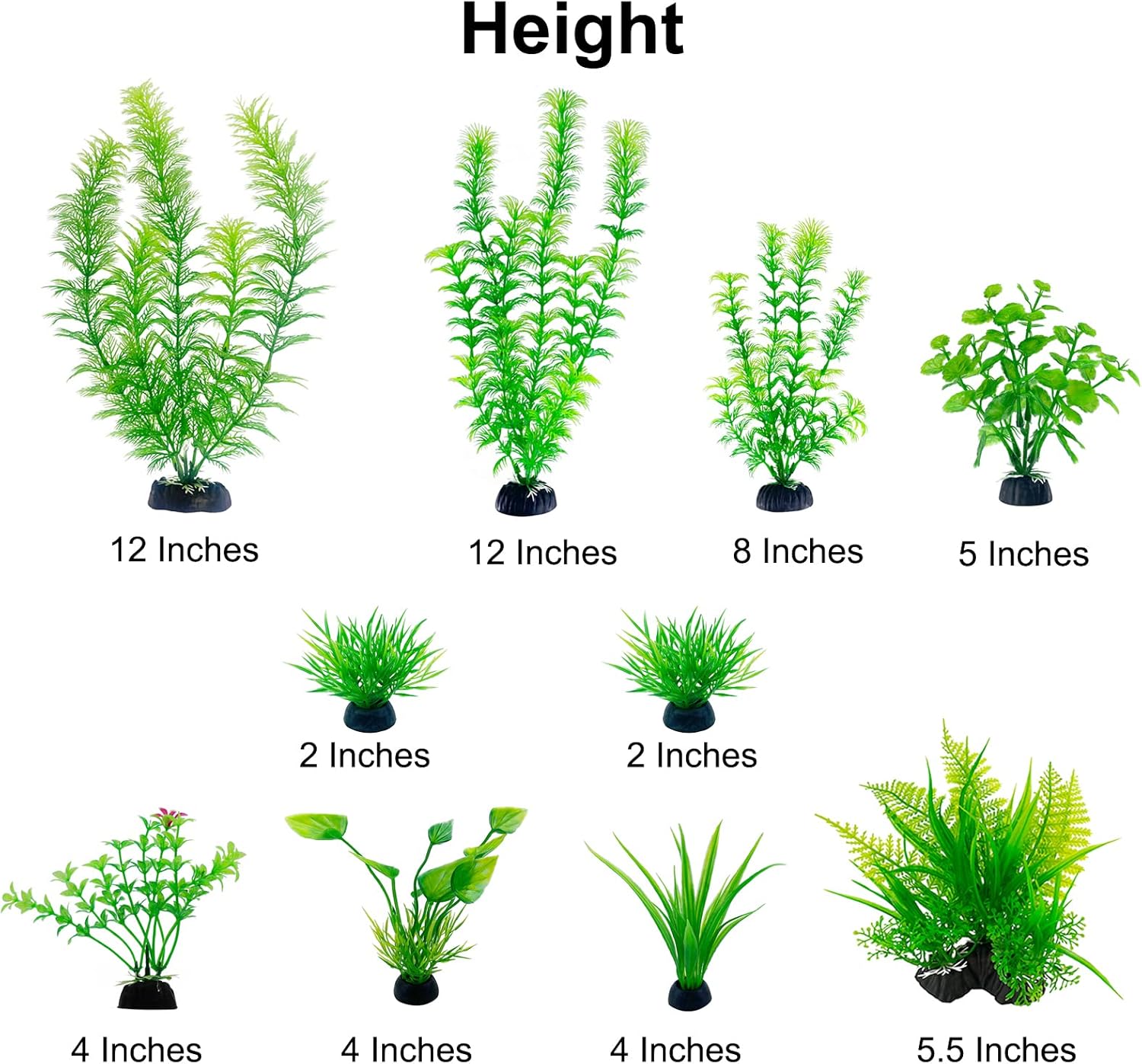 Artificial Aquarium Plants Plastic, Fake Plants for Aquarium Fish Tank, Realistic Plant 10PCS
