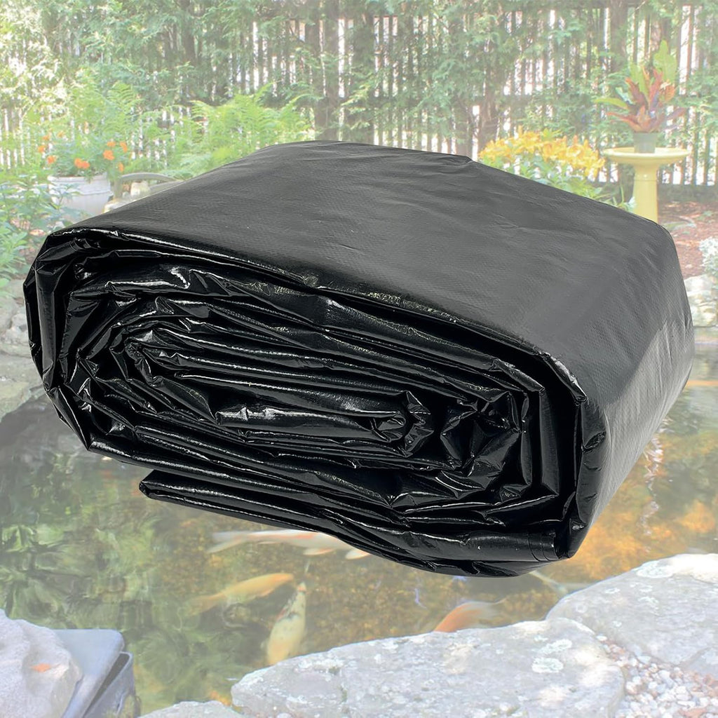 yeezoo 30X30FT Reinforced Large PE Pond Liner, KOI Pond Liners for Outdoor Ponds, Enhanced 5-Layer Structure Pond Liner for Fish, Duck, Garden Raised Bed and Waterscape Pond(0.82oz/sq ft Thickness)