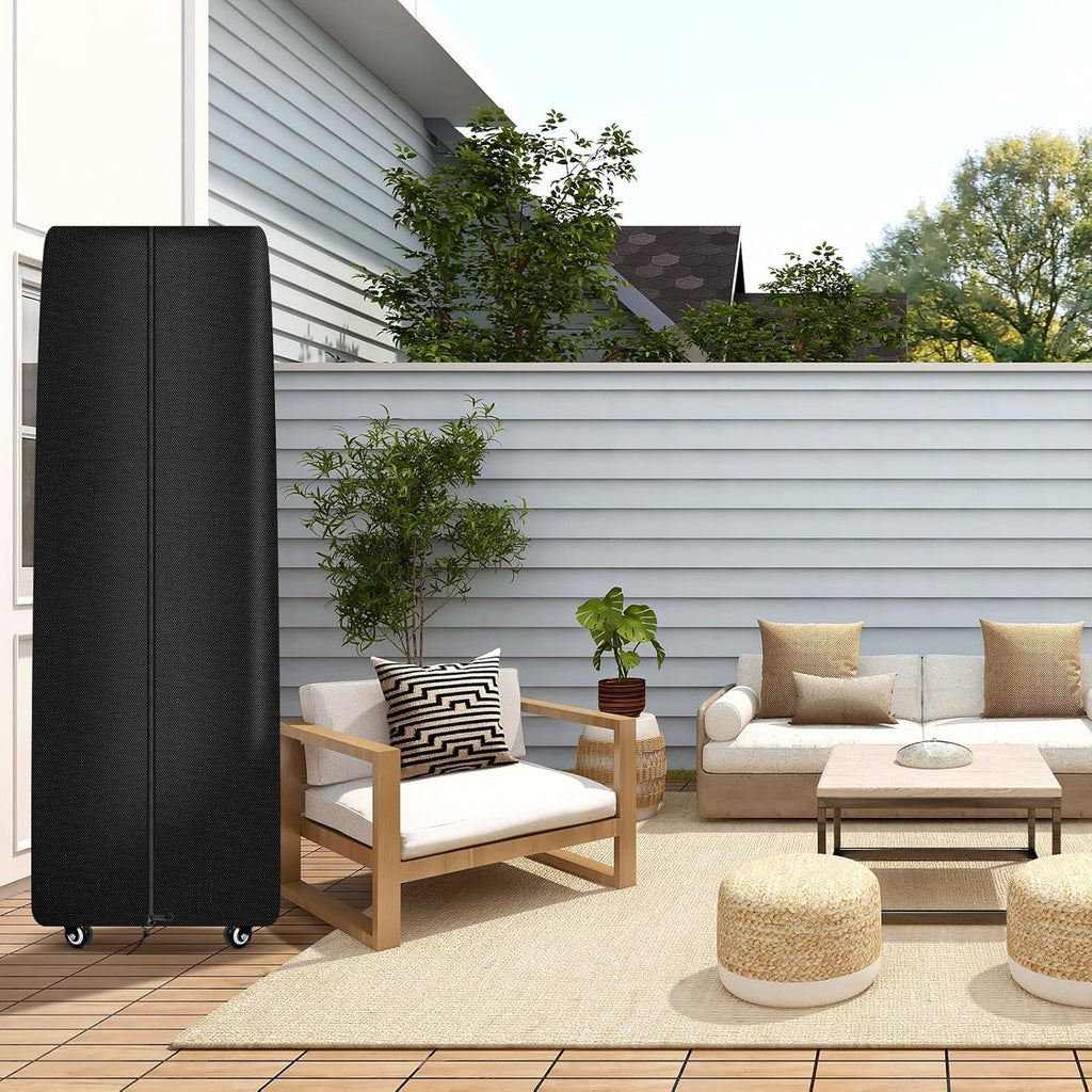 Square Tower Patio Heater Covers, Heavy-duty and Weather-resistant Oxford Fabric, Waterproof, Dust-proof, Snow-proof, Windproof, with Zipper and Storage Bag