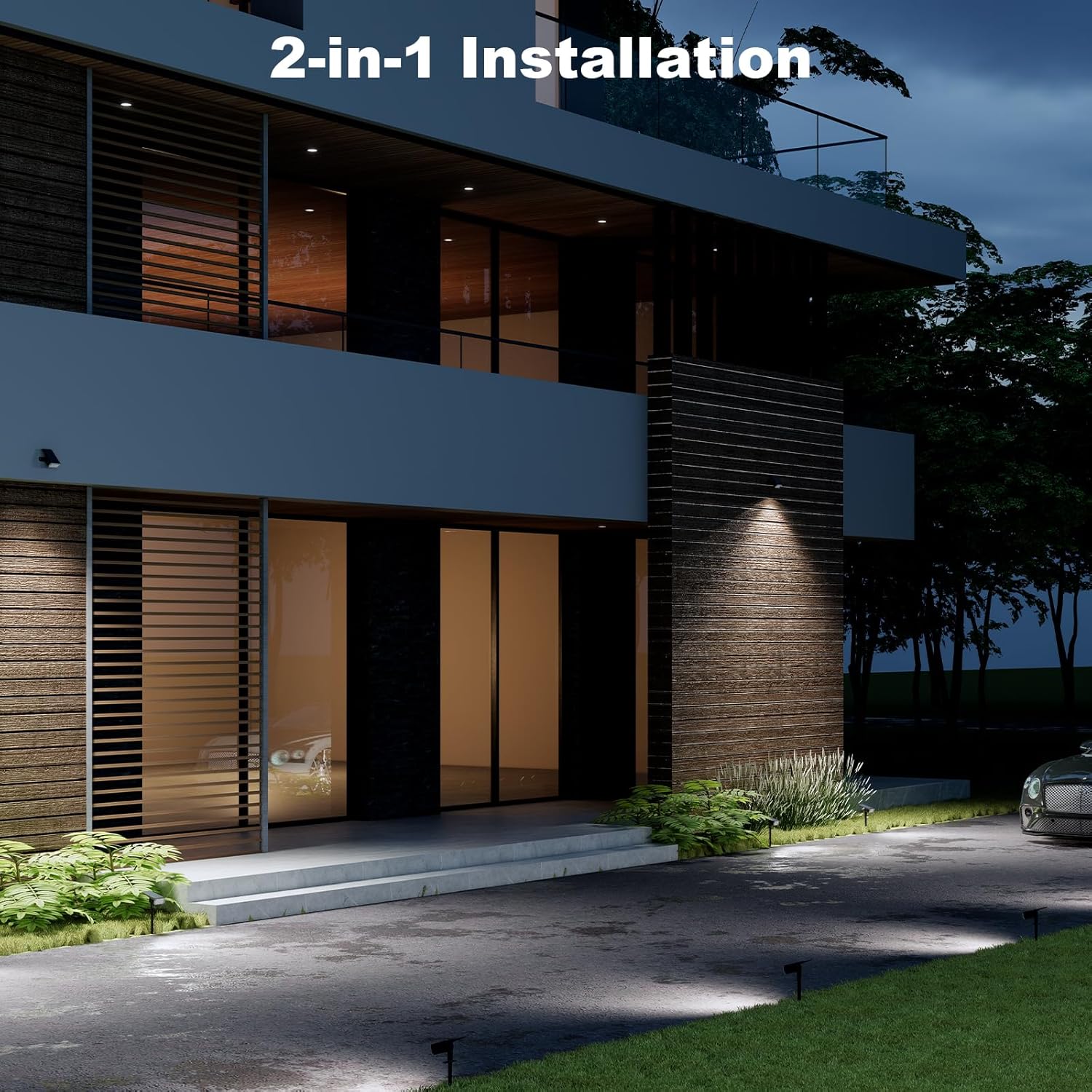 Solar Spot Lights Outdoor Waterproof IP65, 3 Lighting Modes Solar Outdoor Lights for Garden Yard Outside Landscape, 6 Pack